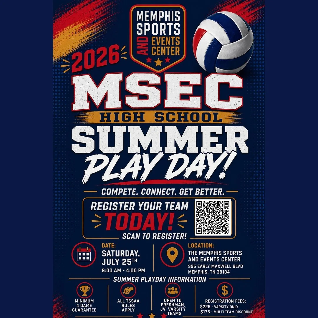 One day. Great competition. Summer reps that matter. 🏐🔥

Bring your team to the 2026 MSEC High School Summer Play Day at the Memphis Sports &amp; Events Center! Open to freshman, JV, and varsity teams looking to compete, connect, and get better bef