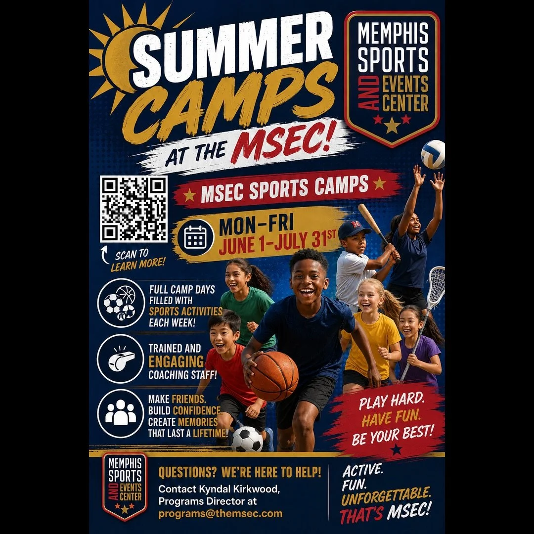 📣 Get ready for an unforgettable summer at the Memphis Sports and Events Center! 

We&rsquo;ve got tons of fun lined up for your kids:

⚽️ Summer Youth Soccer
🏀 Summer Youth Basketball
🌙 Parent&rsquo;s Night Out
☀️ Summer Sports Camps

Spots are f