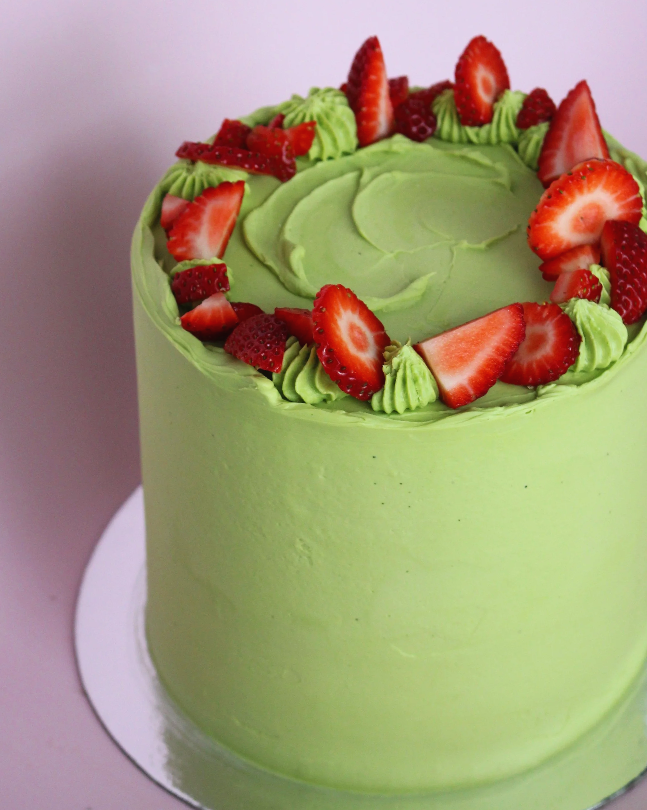 Strawberry Matcha Cake (GFO)