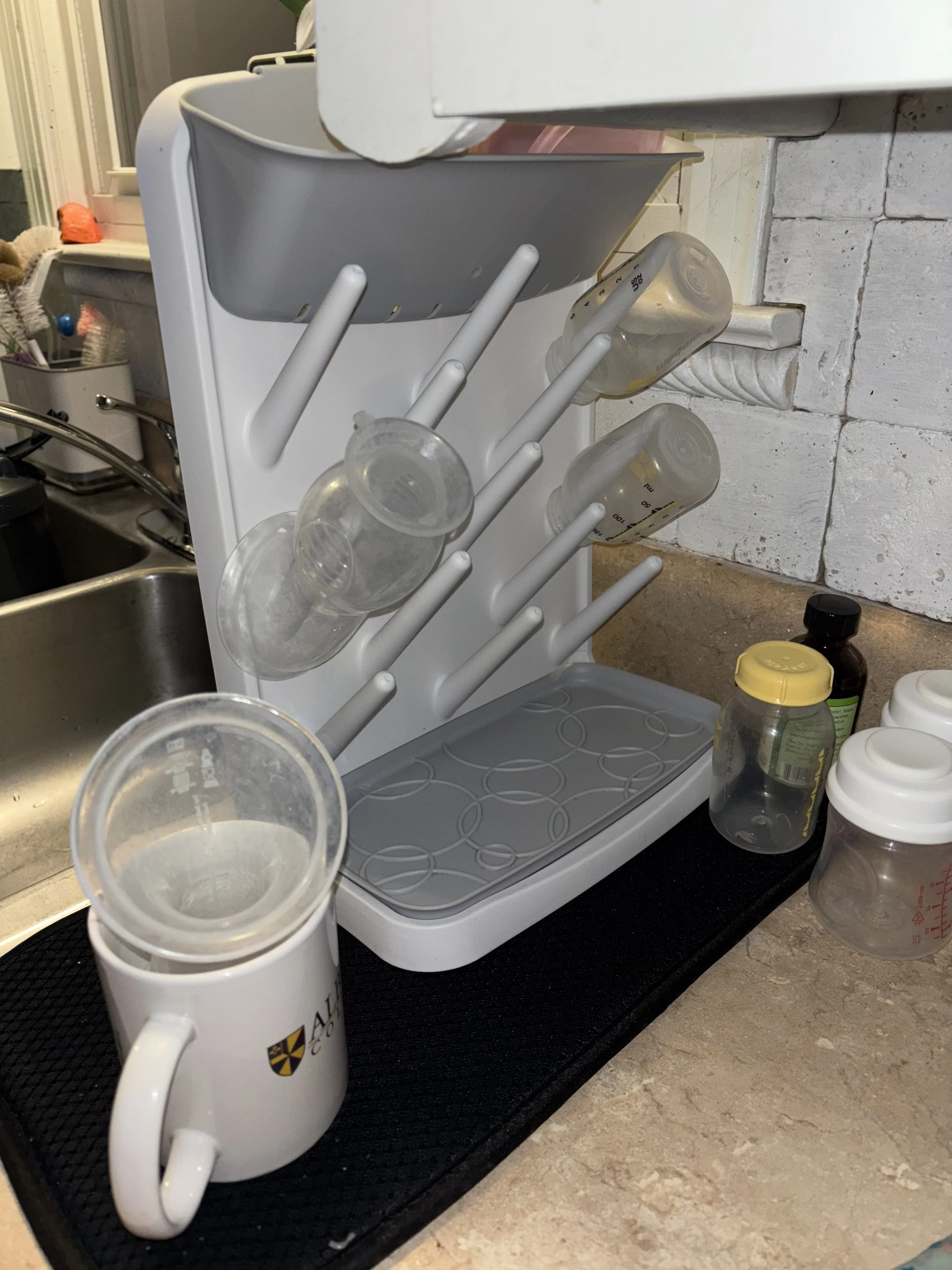 Vertical Bottle Drying Rack: We had a more traditional bottle drying rack with our first 3 babies, but went with a vertical bottle drying rack for the last one - game changer! It takes up so much less counter space & still has room to dry so much!