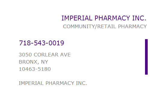 IMPERIAL PHARMACY 3050 CORLEAR AVENUE
