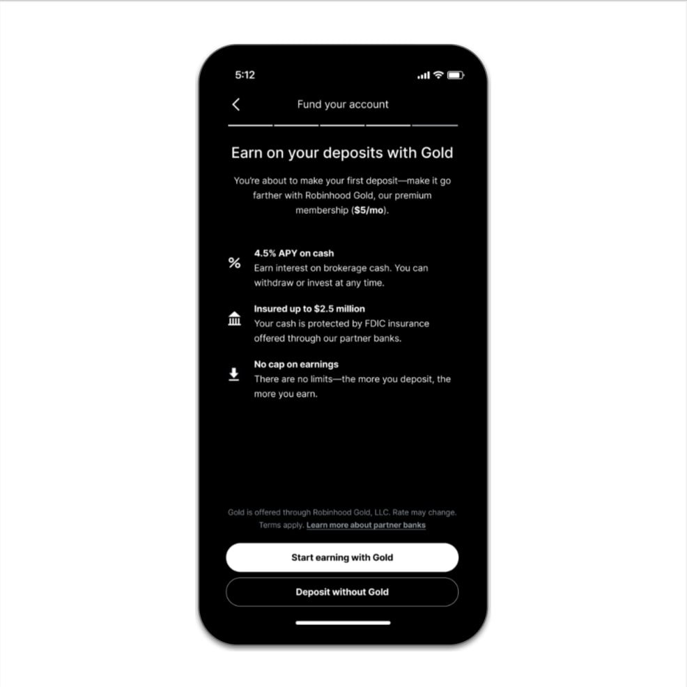 Growing Robinhood Gold