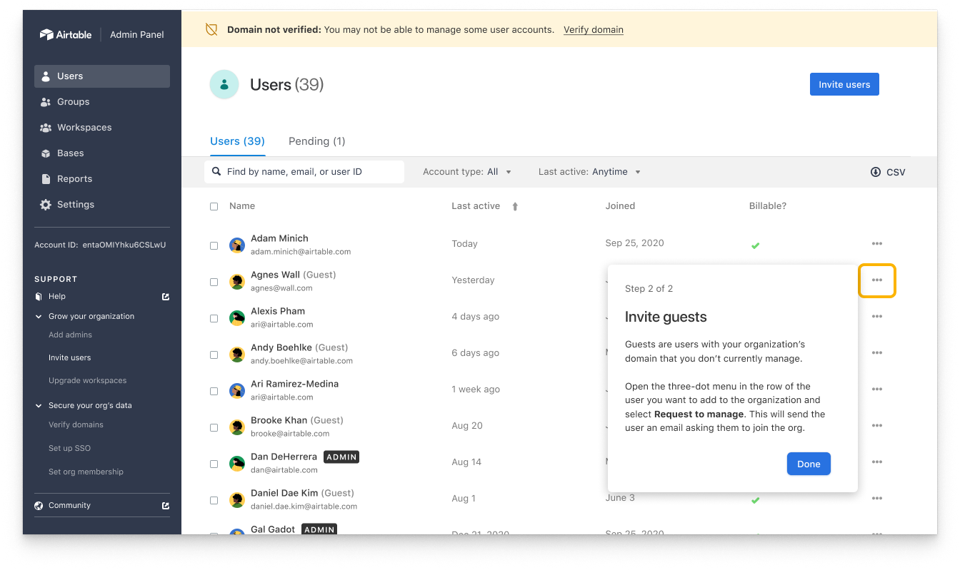 Admin panel - invite users - unverified domain - step 2.png