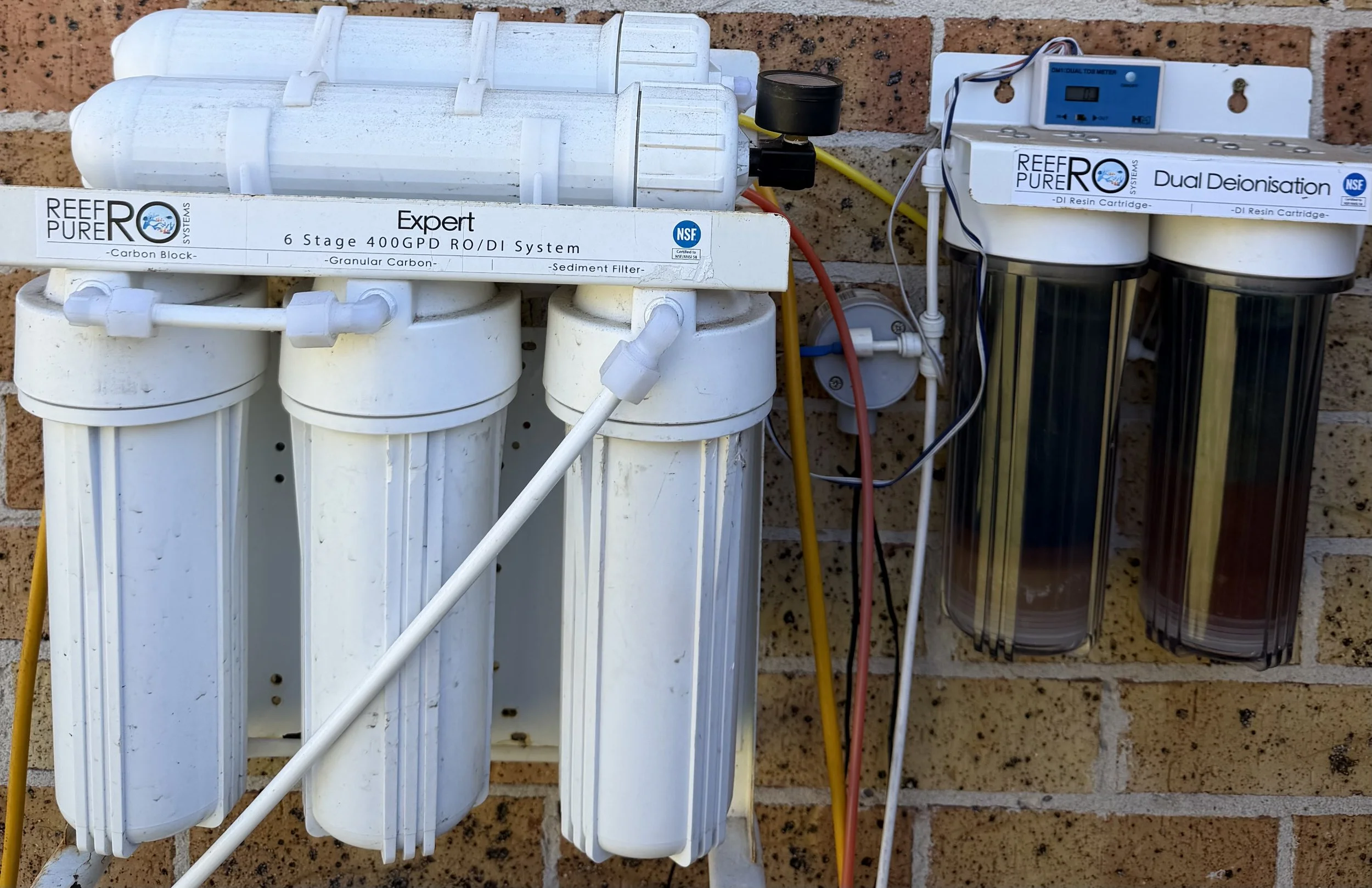 6 Stage RODI water filter system for Marine fish tanks. Triple TDS Monitor to monitor TDS quality of filtered water for Reef Tanks.