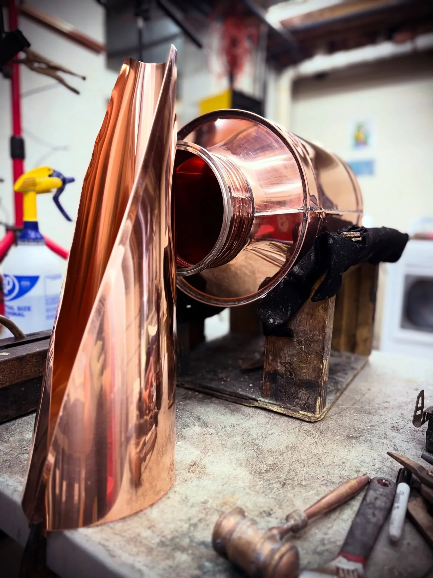 Weekend warriors &mdash;- come out to plaaaay-yay! 😜 
#copperstillco #shineon #handmade #metalfabricator #soldering @mrs.copperstillco