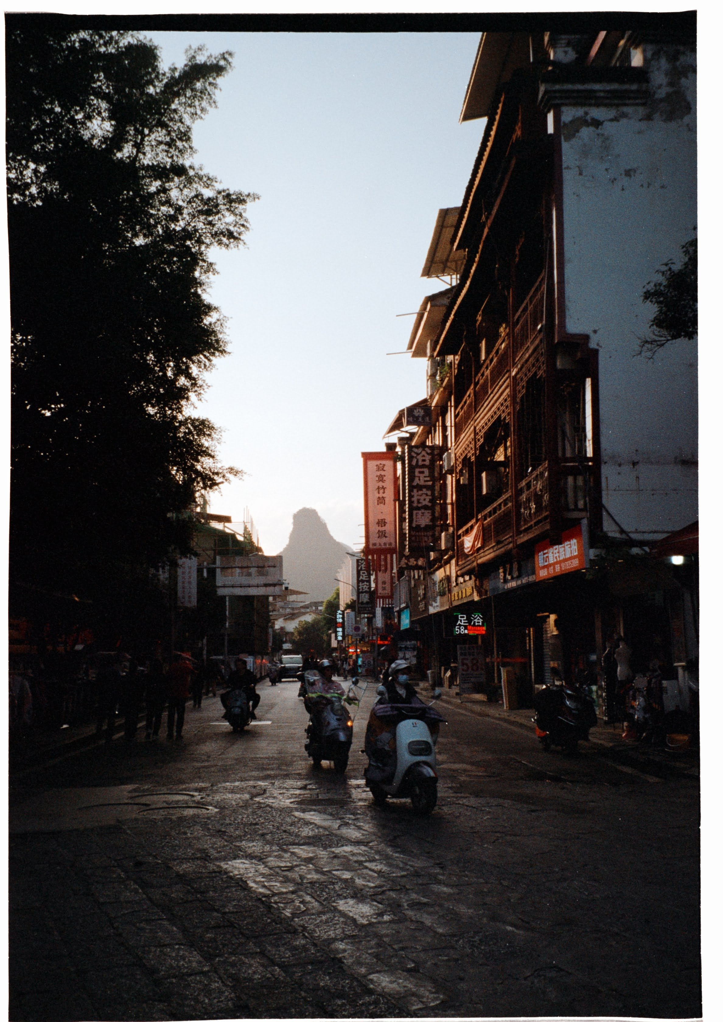 Yangshuo Sunset through the streets