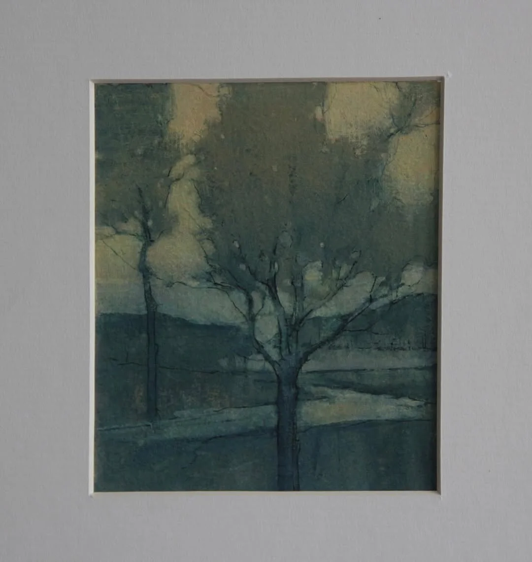 ”October” Gouache and Ink, 10.5x12.5cm, Plus Passpartout