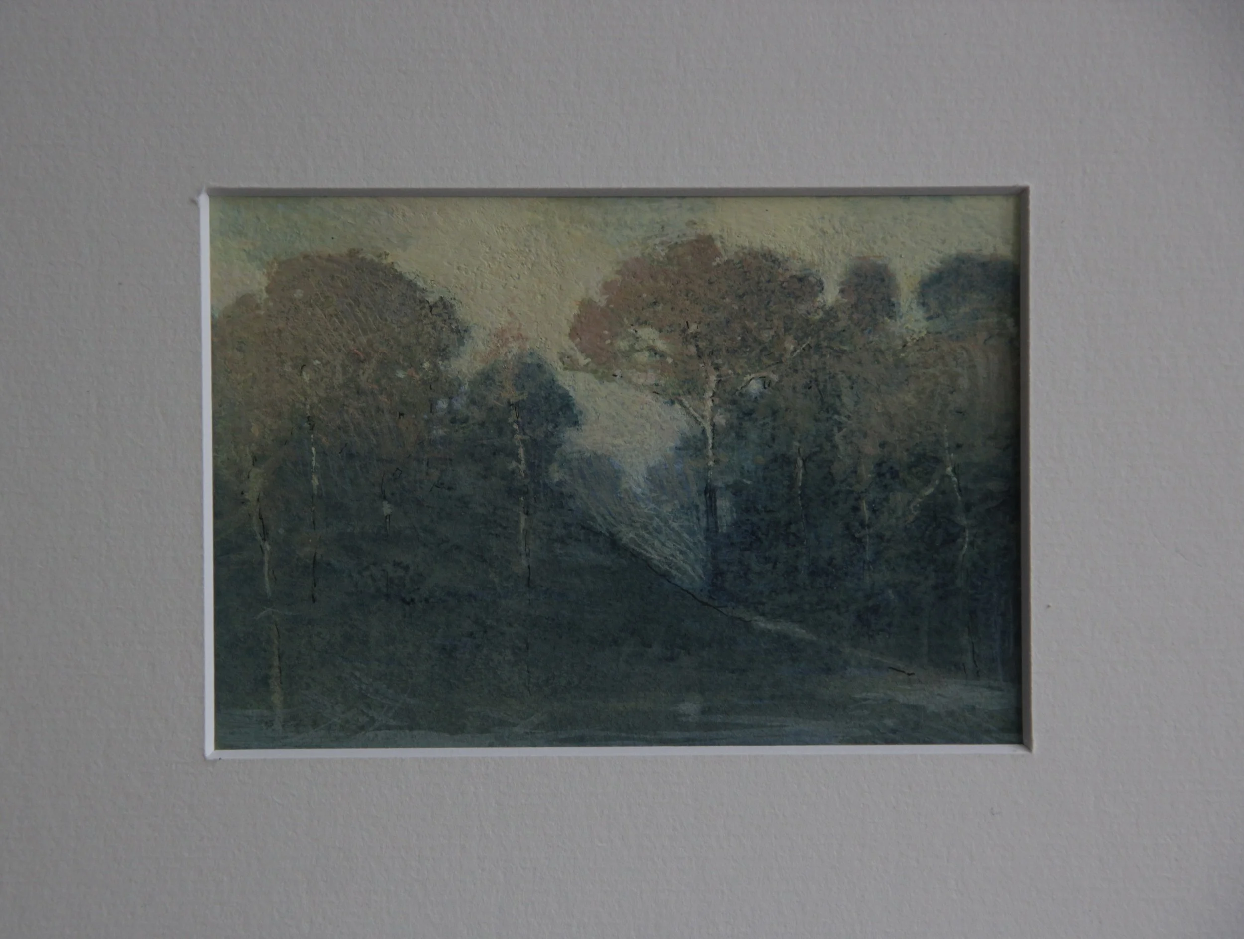 New Gouache Painting#14-“Late Evening”8.5x12cm-Plus Passpartout