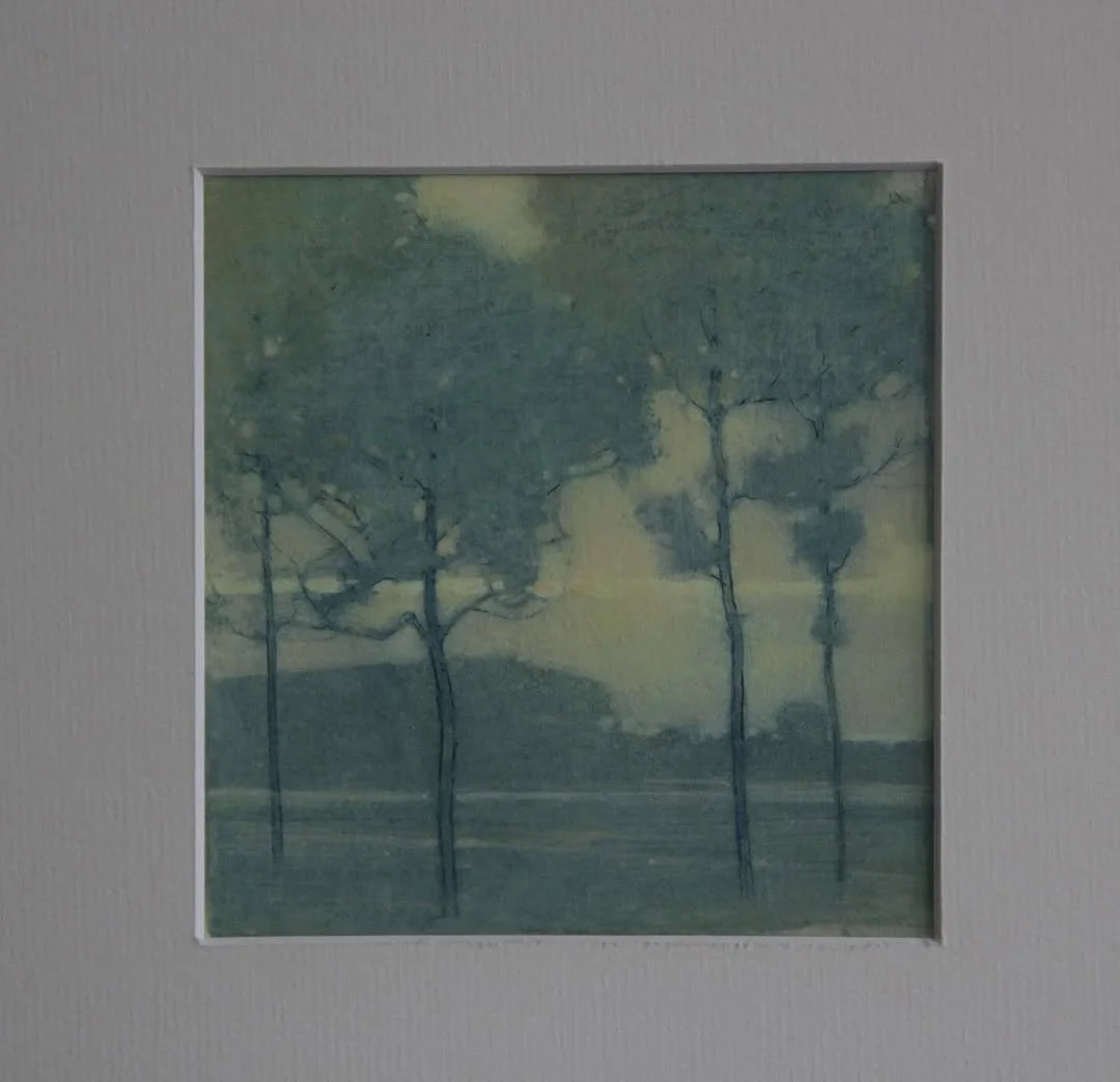 “Frieze of Maples,Spring Evening” 11.5x12.5cm -Plus passpartout