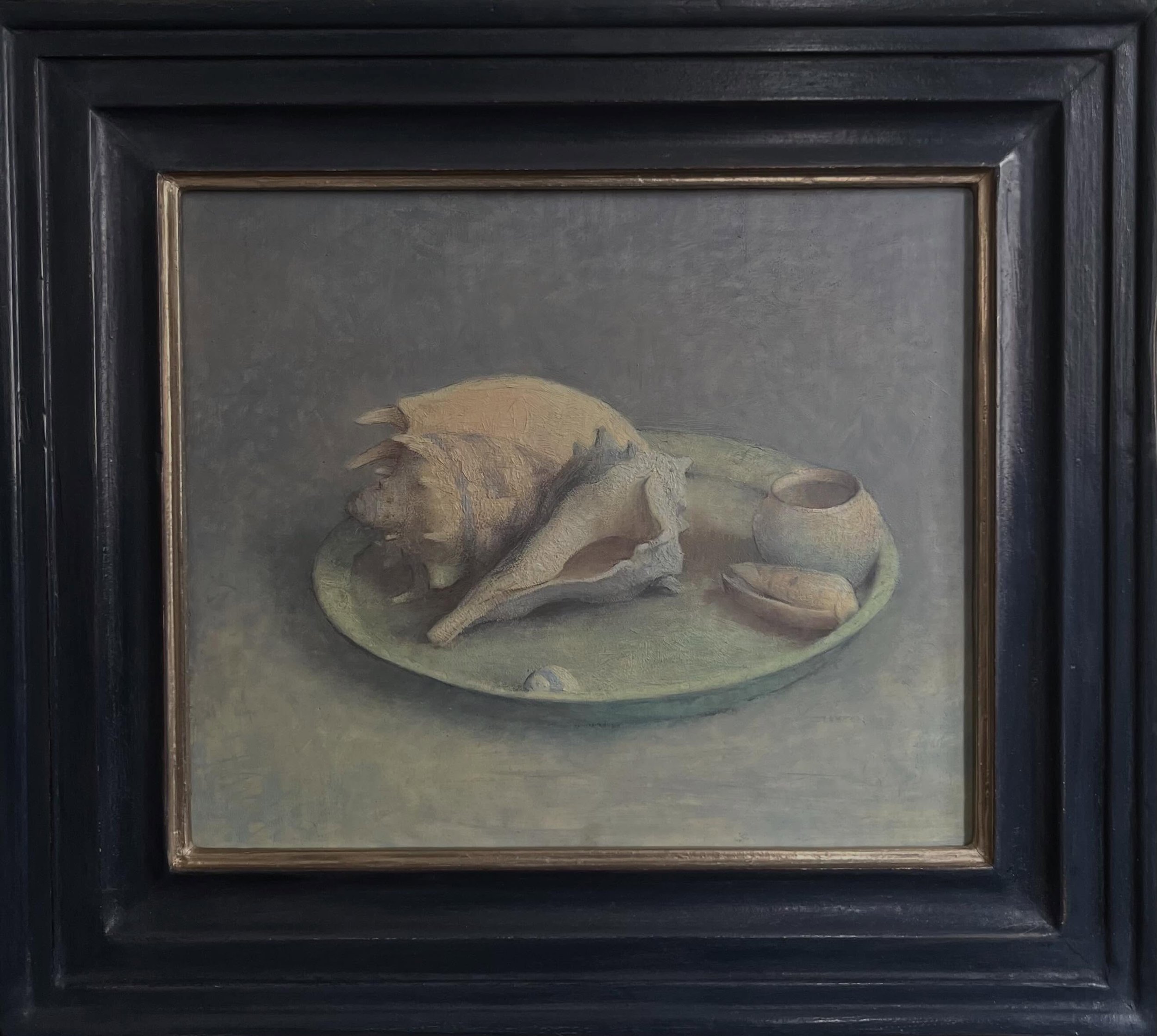 ”Shells on Copper”
34x28.5cm Plus Frame of my own production-49x43.5 Framed
Oil On Panel- 2026