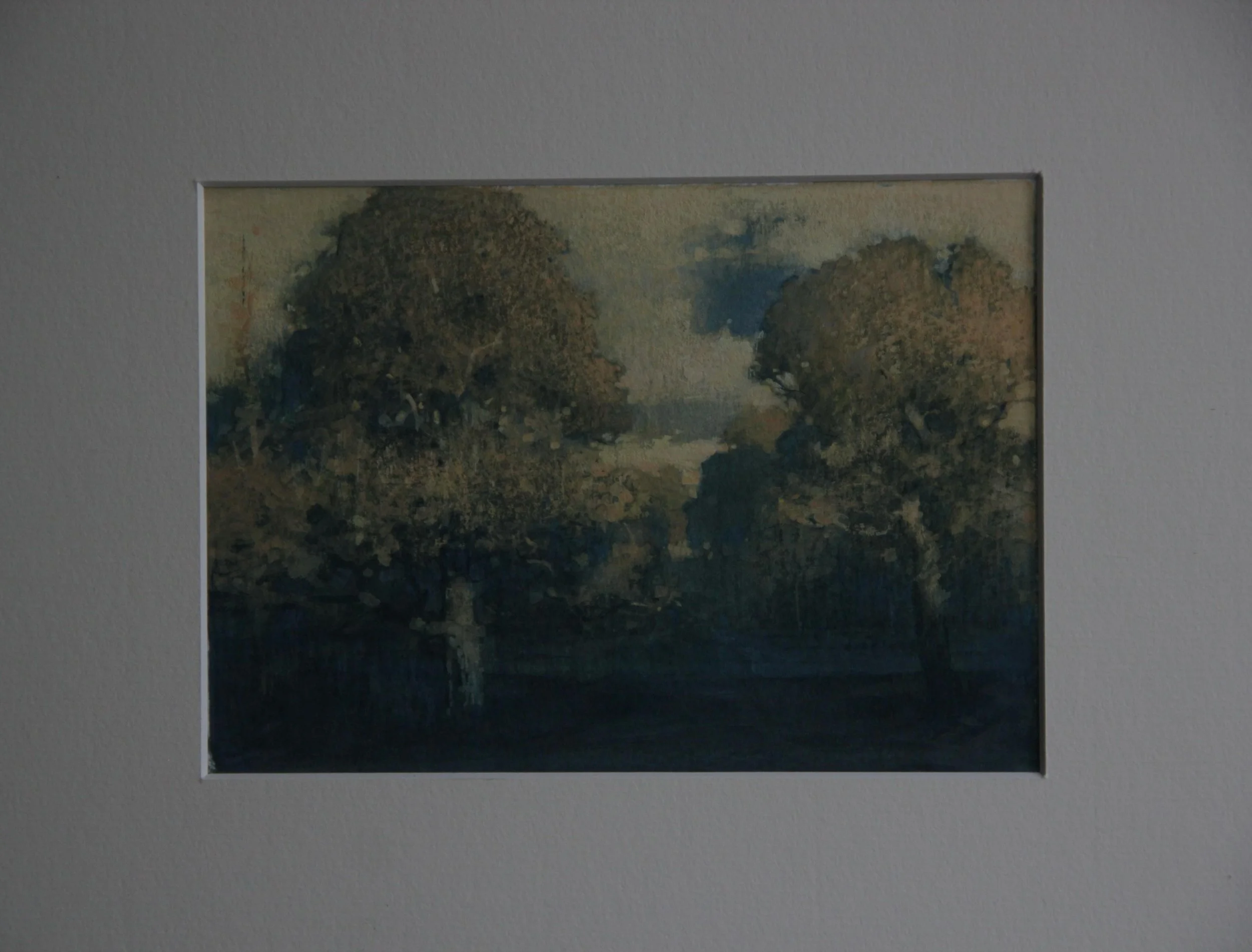  Autumn Gouache#3
“Late Evening,two Oaks”
12.5x17.5 cm - Plus Passpartout