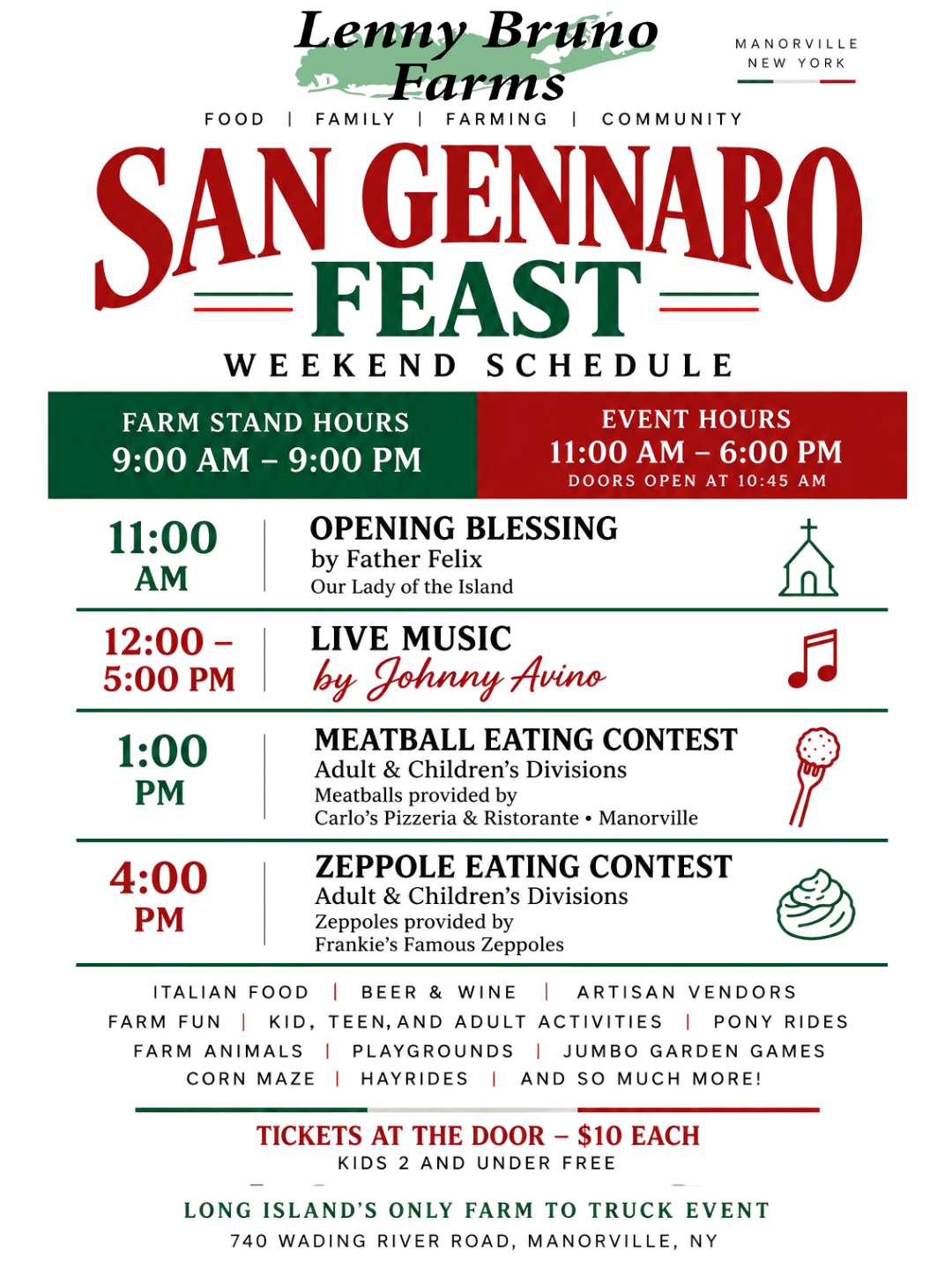 San Gennaro Lenny Bruno 2026 Event Schedule.png
