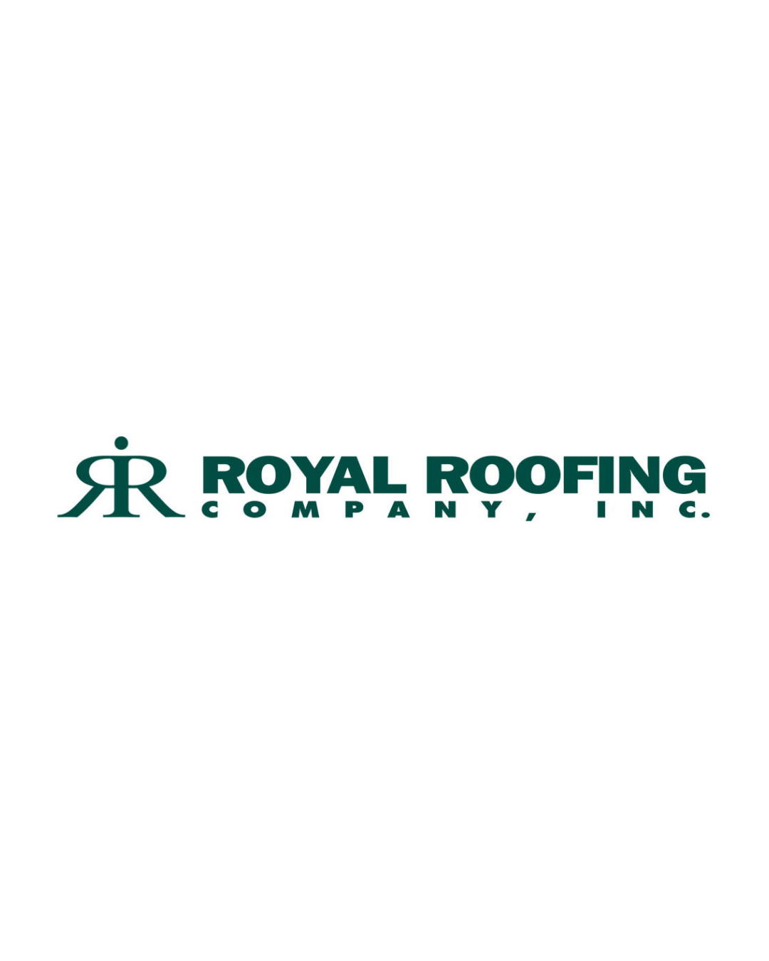Logo of Royal Roofing Company, Inc. with a stylized 'RR' and the company name in bold green letters.