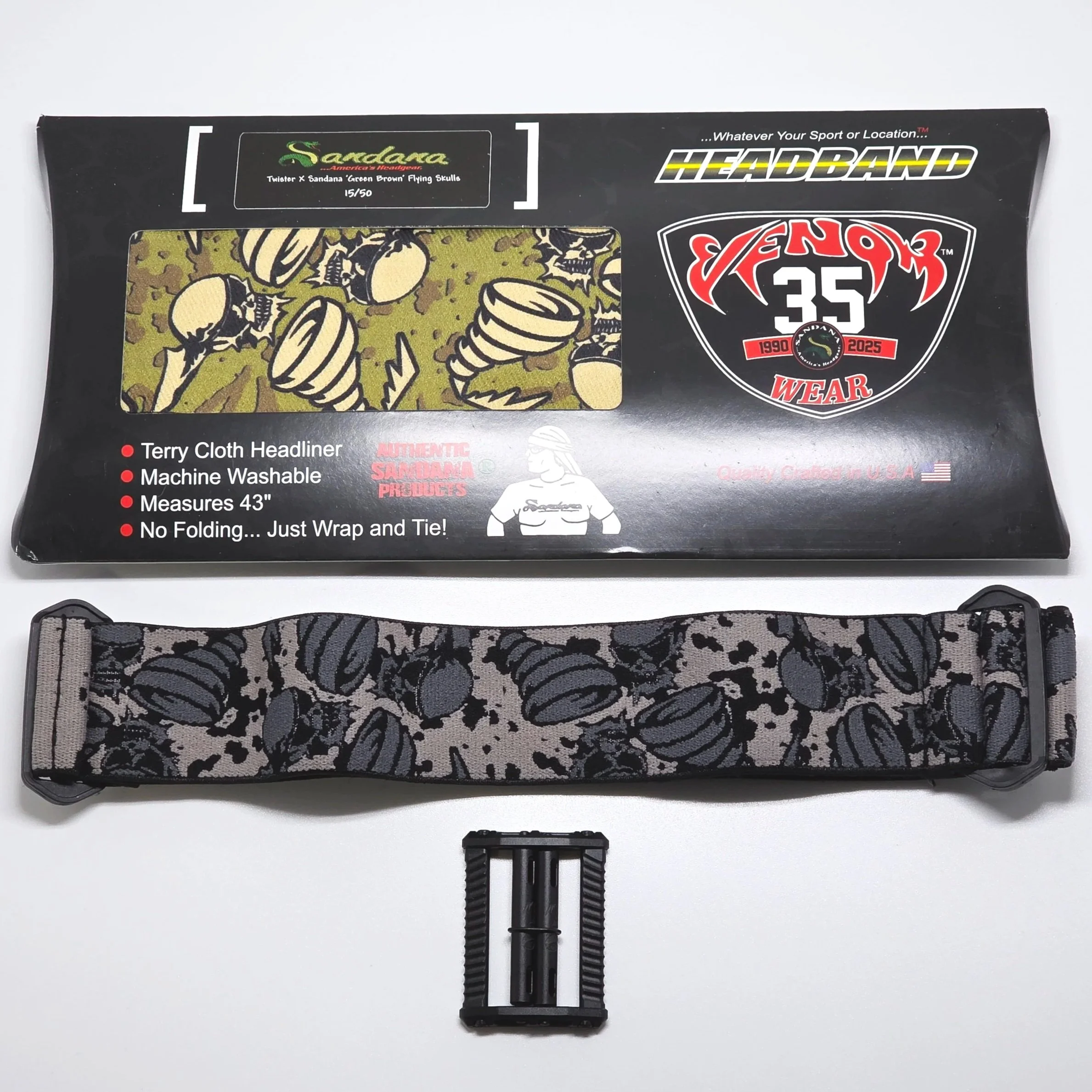 TWSTR x Sandana x ATTKTX - Flying Tornado Skulls - Green/Brown #15/50