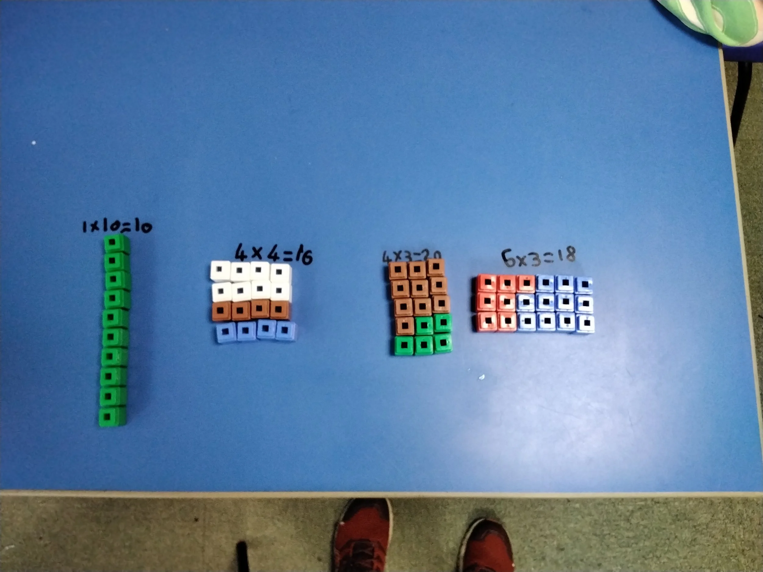 We have been making arrays to explore multiplication, division and fractions. 