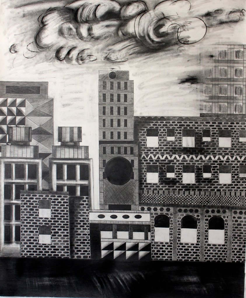 Untitled Cityscape #27
charcoal and graphite
51" x 42" 2009