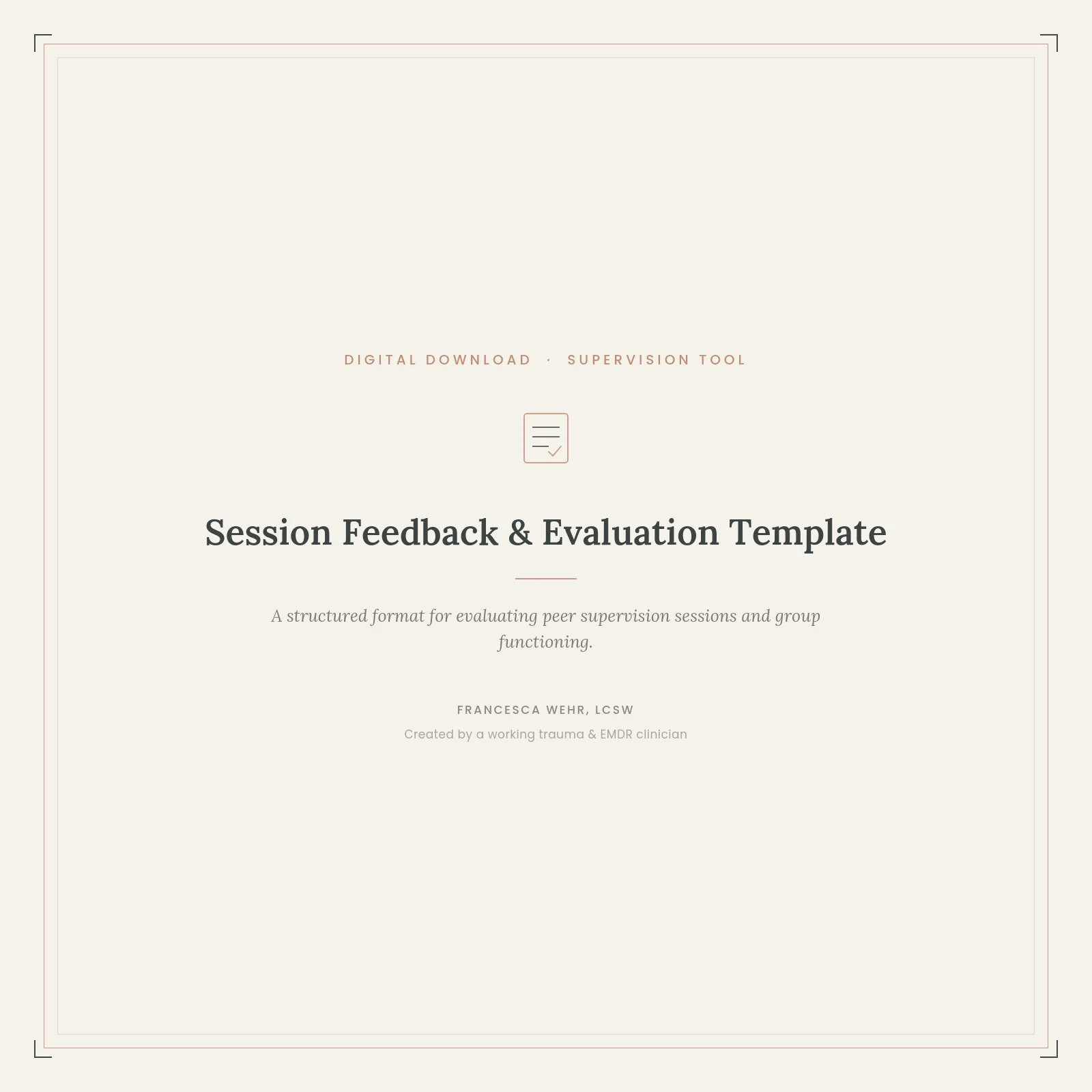 Session Feedback & Evaluation Template