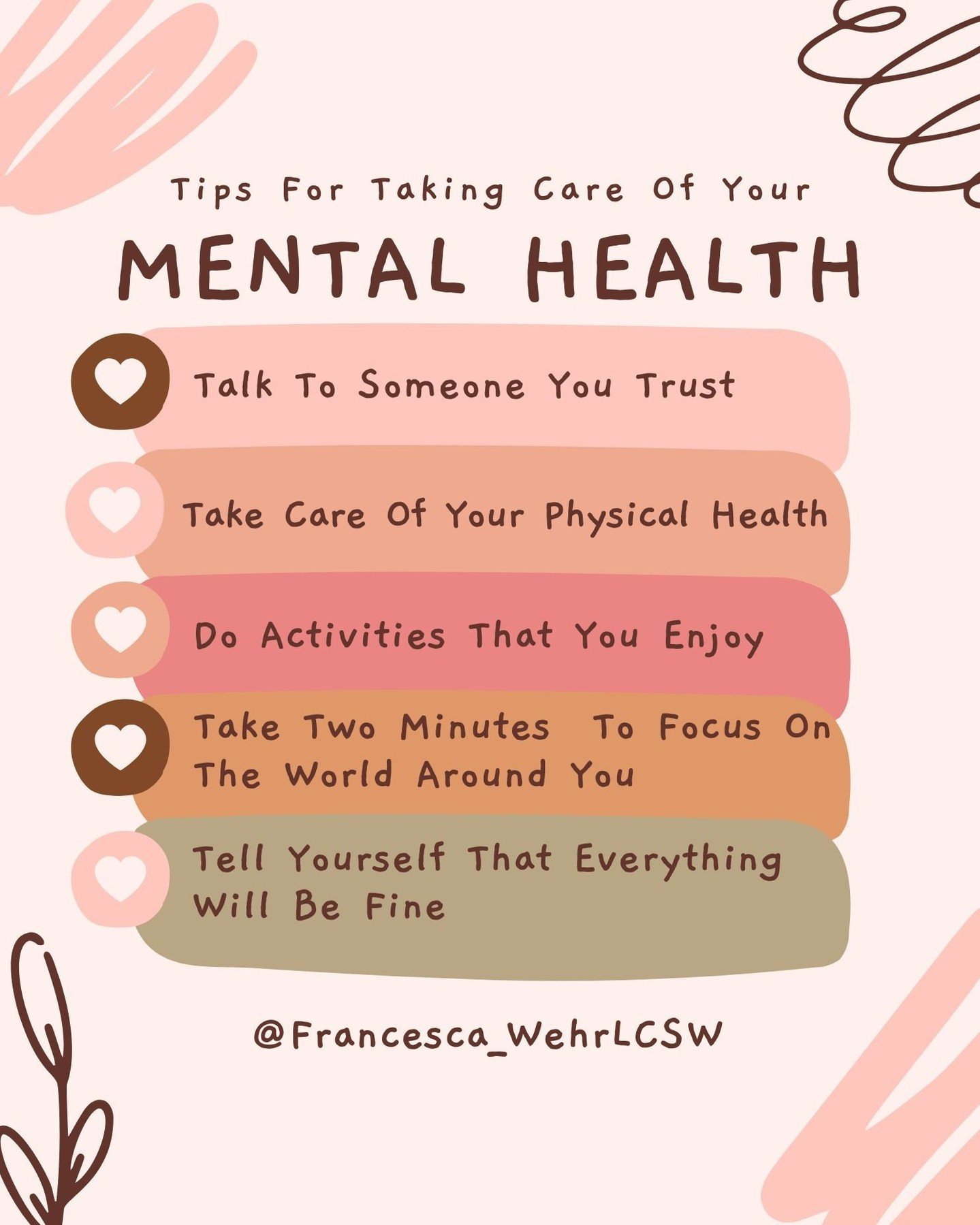 🌿 Taking care of your mental health doesn't have to be complicated. Sometimes, it&rsquo;s the little things that make the biggest difference. 🌞

Here are 5 simple ways to support your emotional well-being:
🤍 Talk to someone you trust
🤎 Move your 