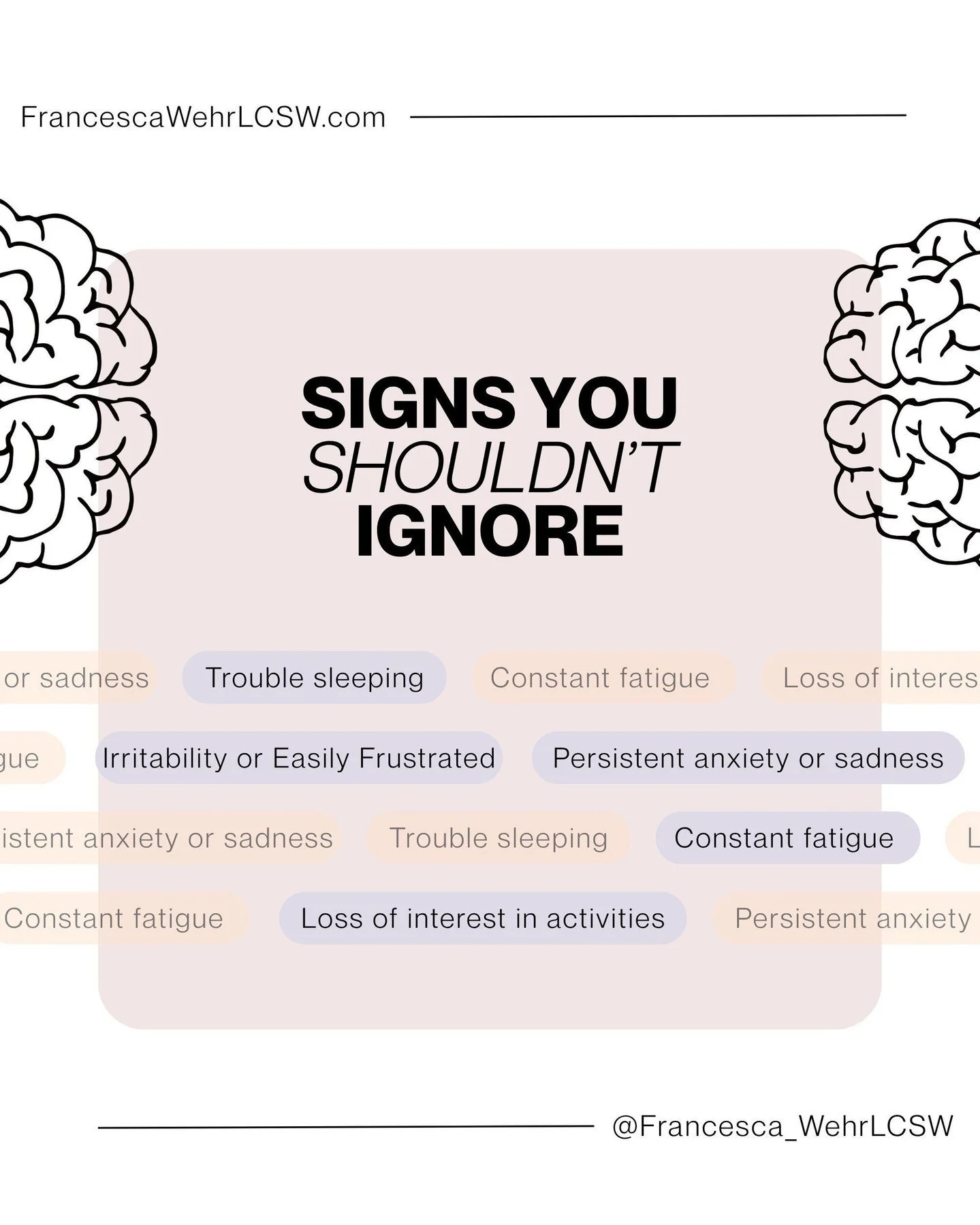 We're taught to push through. Push through the exhaustion, the short temper, the flatness about things that used to matter to you. But these aren't things to muscle past. They're signals.

Trouble sleeping. Constant fatigue. Losing interest in what y