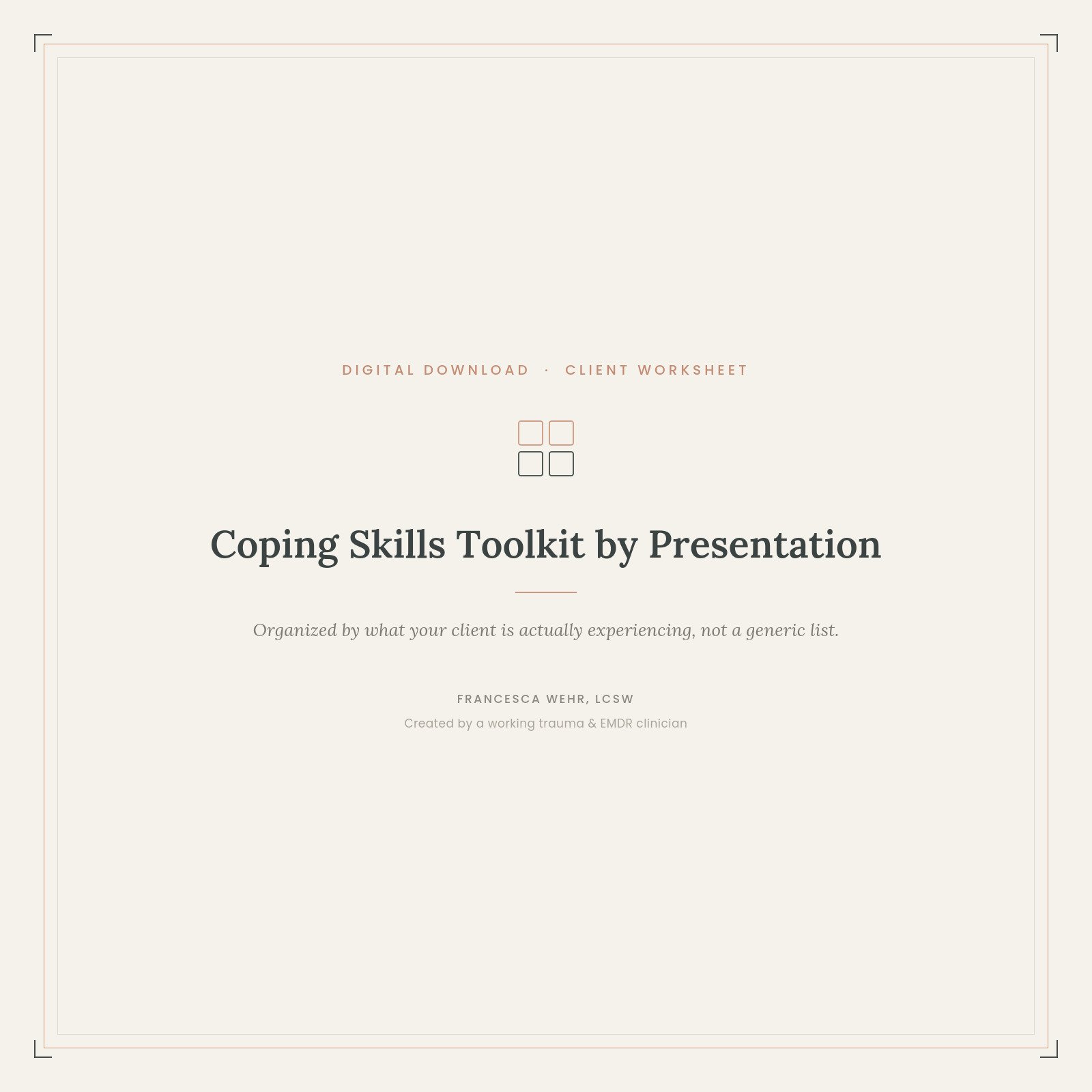 Coping Skills Toolkit by Presentation