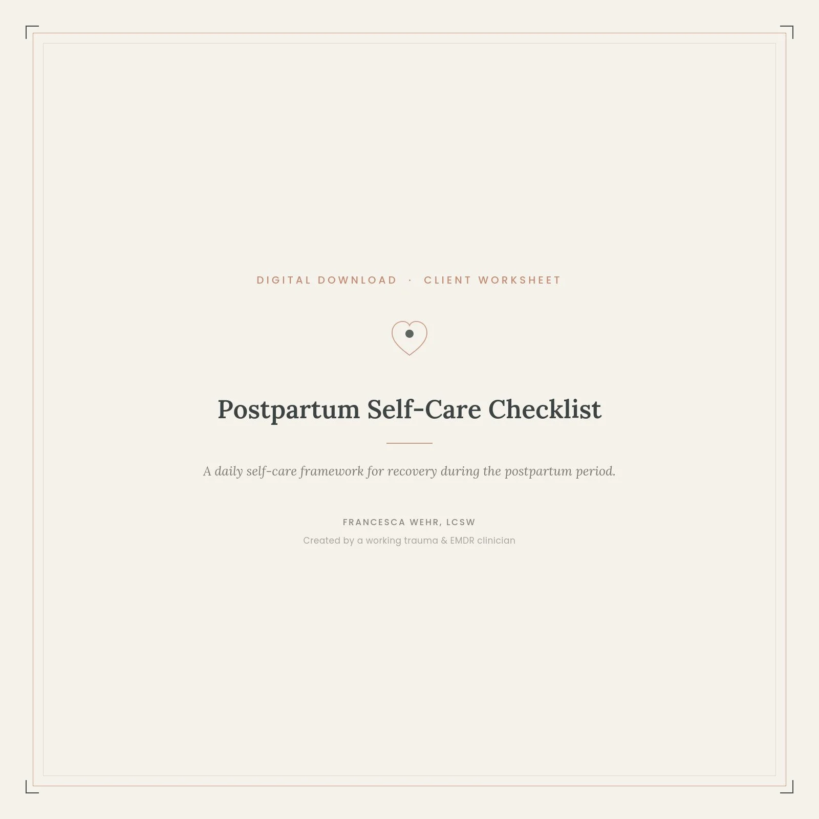 Postpartum Self-Care Checklist