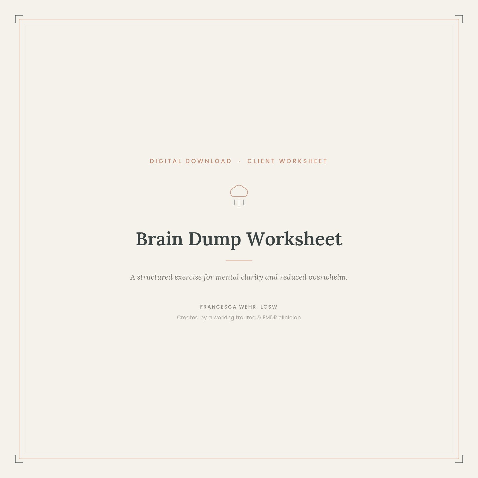 Brain Dump Worksheet