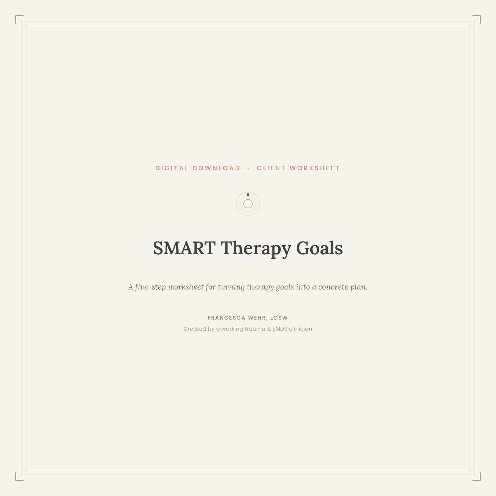 SMART Therapy Goals Worksheet