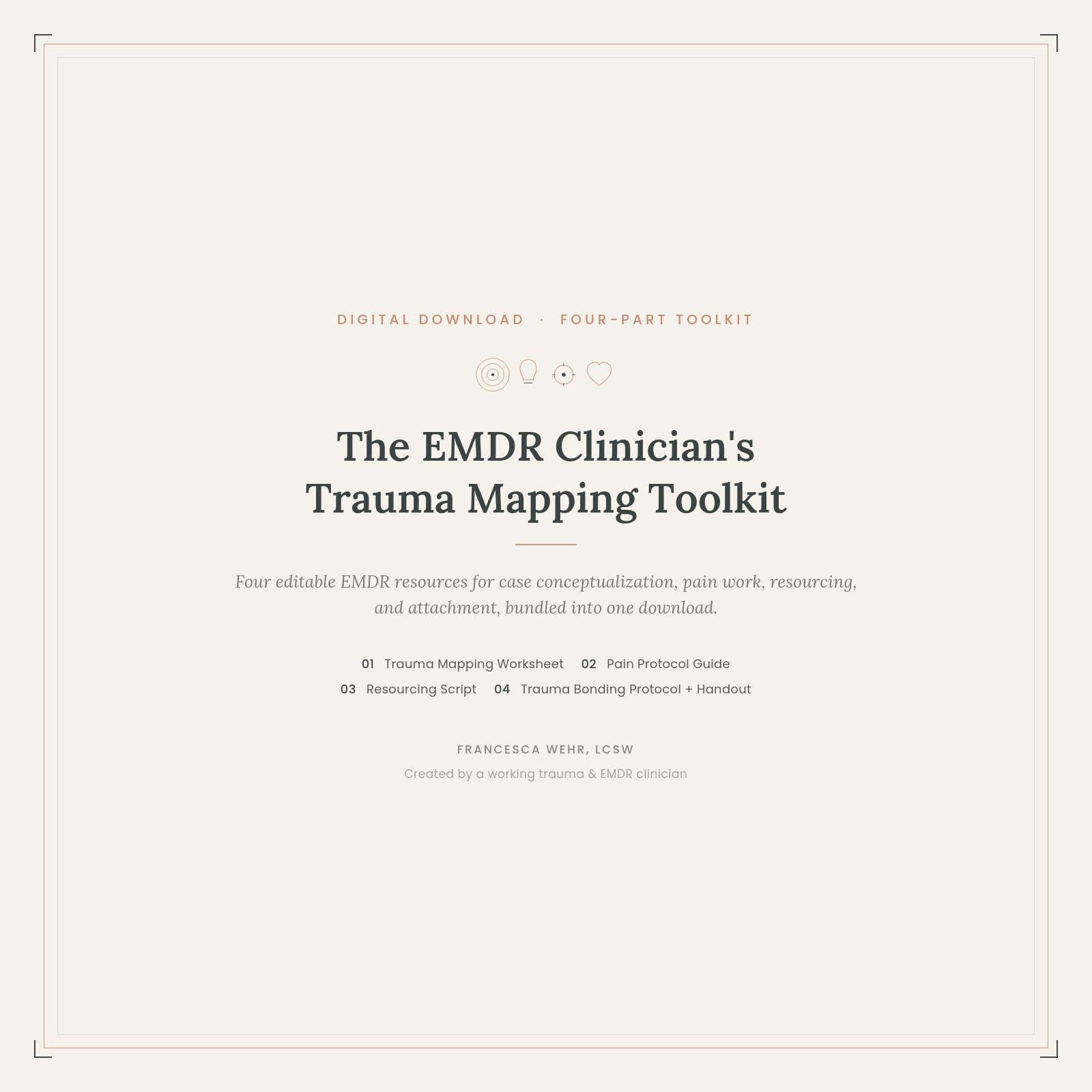 Bundle: The EMDR Clinician's Trauma Mapping Toolkit — $22 (a $5 discount off buying all four separately)