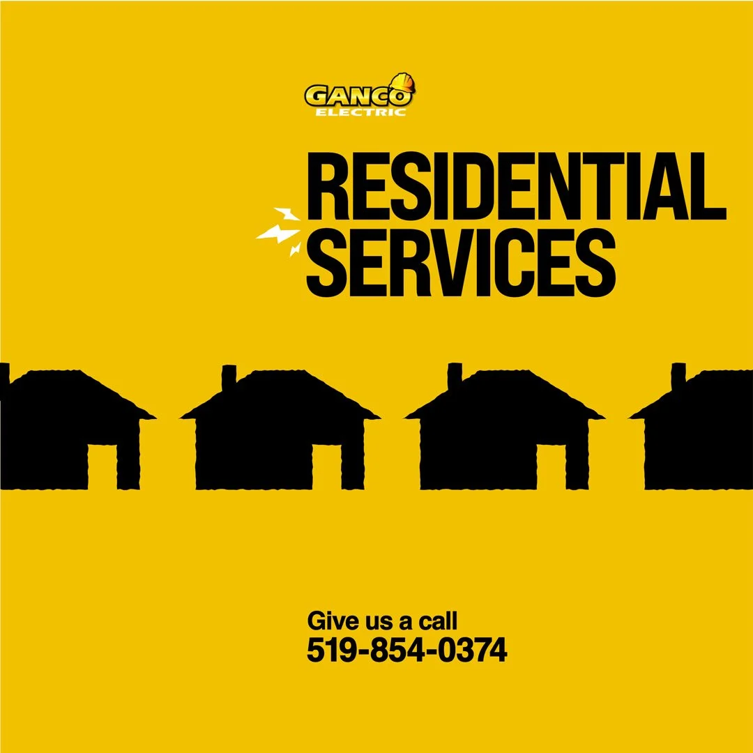 The residential services slide of the Ganco Electric 'Spark' digital marketing campaign, designed by Ryan Marx.