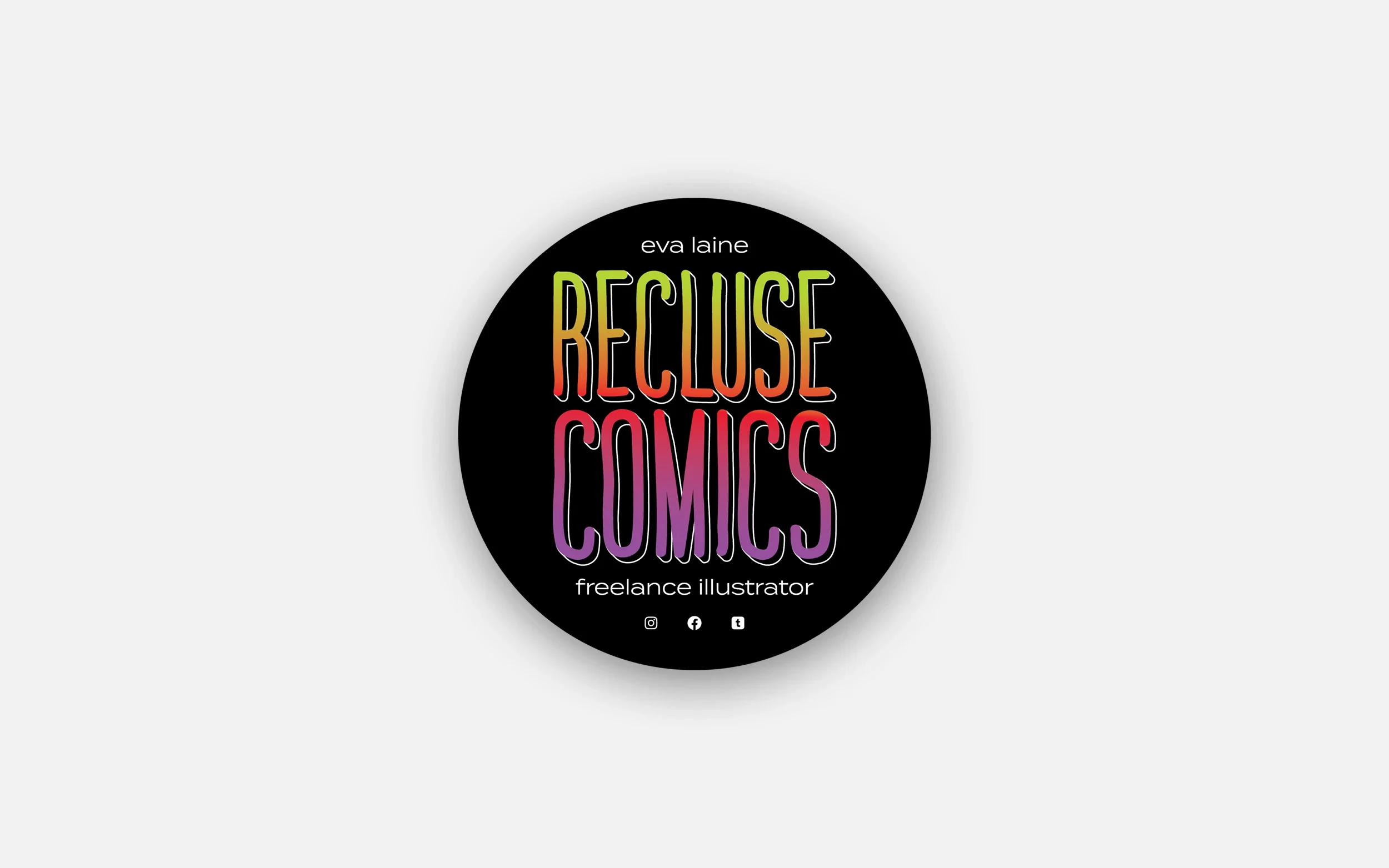 Recluse Comics business card design by Ryan Marx, graphic designer.