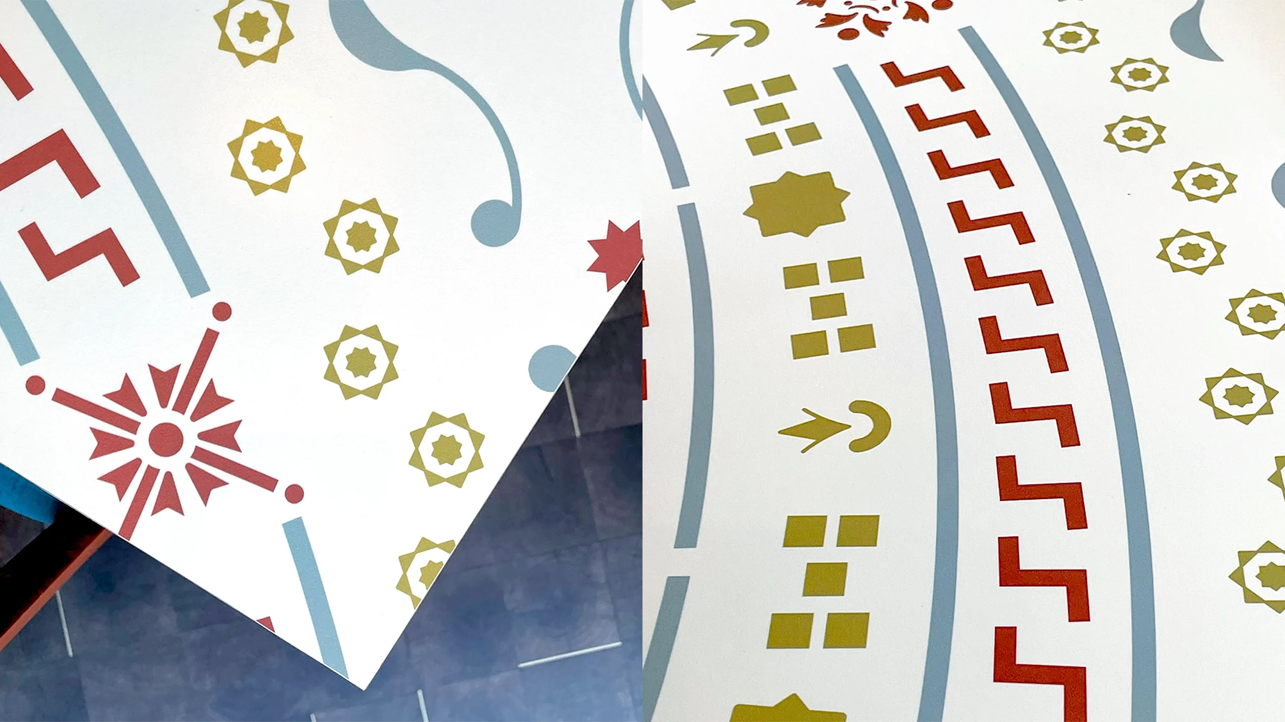 Casanova Pizzaria tabletop pattern design by Ryan Marx, graphic designer