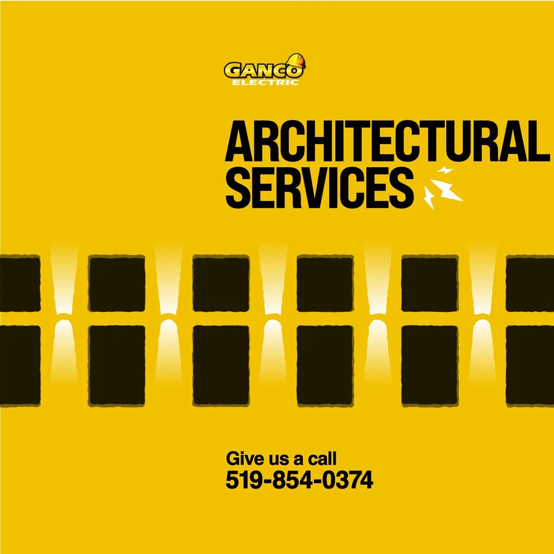 The architectural services slide of the Ganco Electric 'Spark' digital marketing campaign, designed by Ryan Marx.