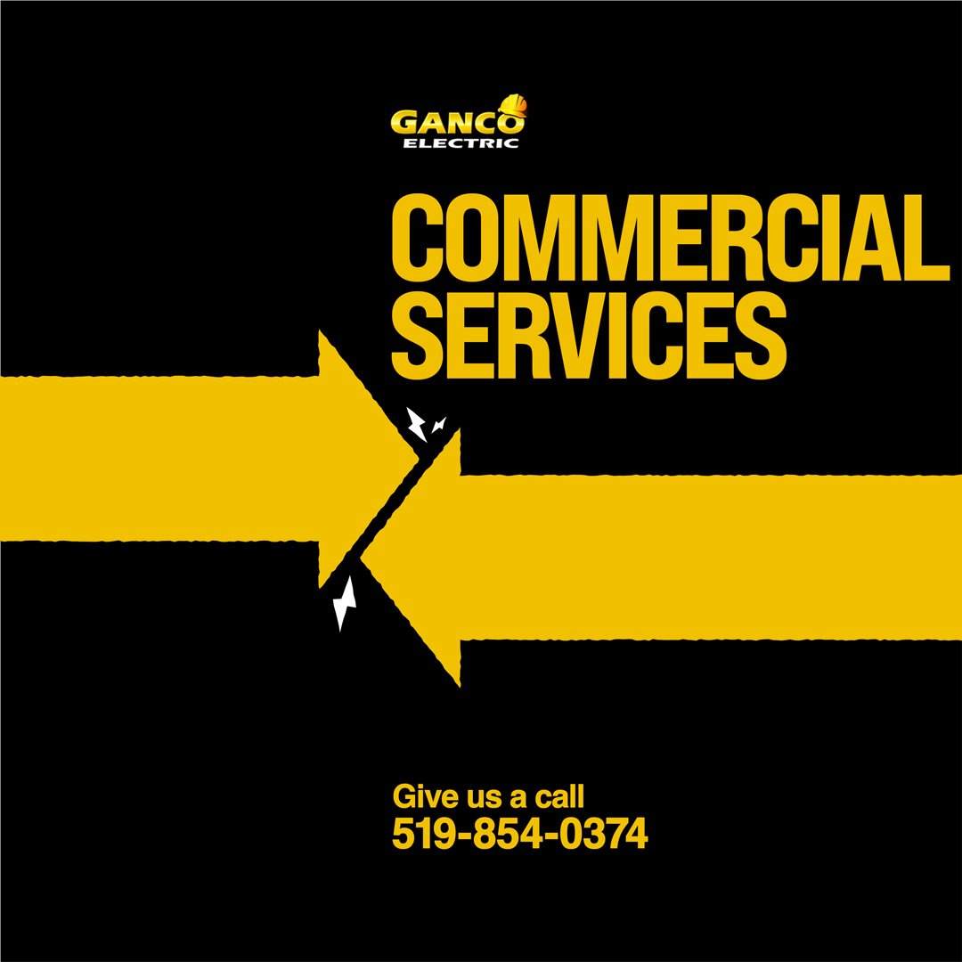 The commercial services slide of the Ganco Electric 'Spark' digital marketing campaign, designed by Ryan Marx.