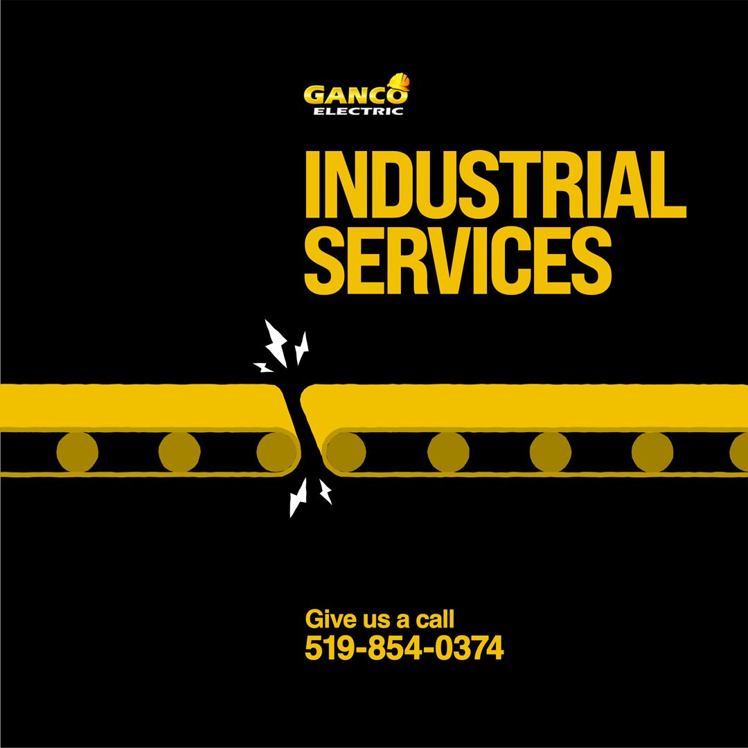 The industrial services slide of the Ganco Electric 'Spark' digital marketing campaign, designed by Ryan Marx.