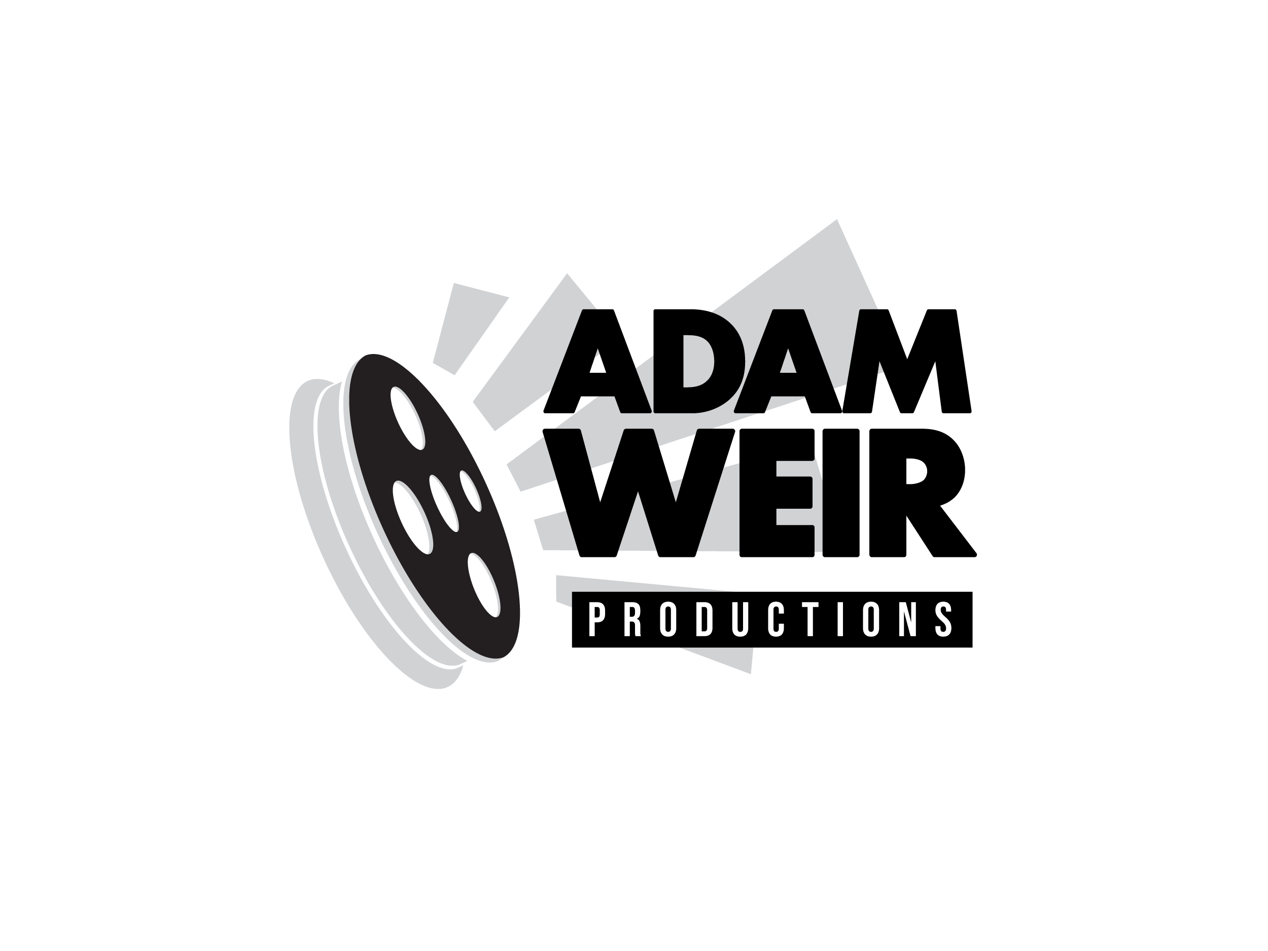 Adam Weir Productions reel logo concept, by Ryan Marx, graphic designer