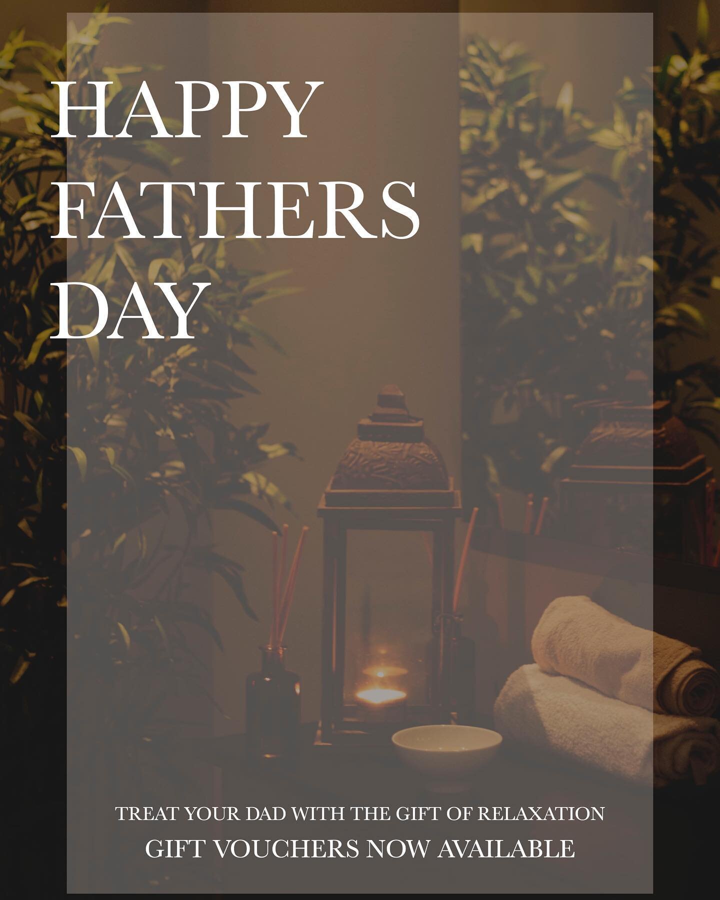 Father&rsquo;s Day is just around the corner ! 

What better way to treat the father in your life  than with one of our relaxing treatments? Always on their feet ? Sitting in an office chair all day ? A keen cyclist ? Whatever he gets up to, we guara