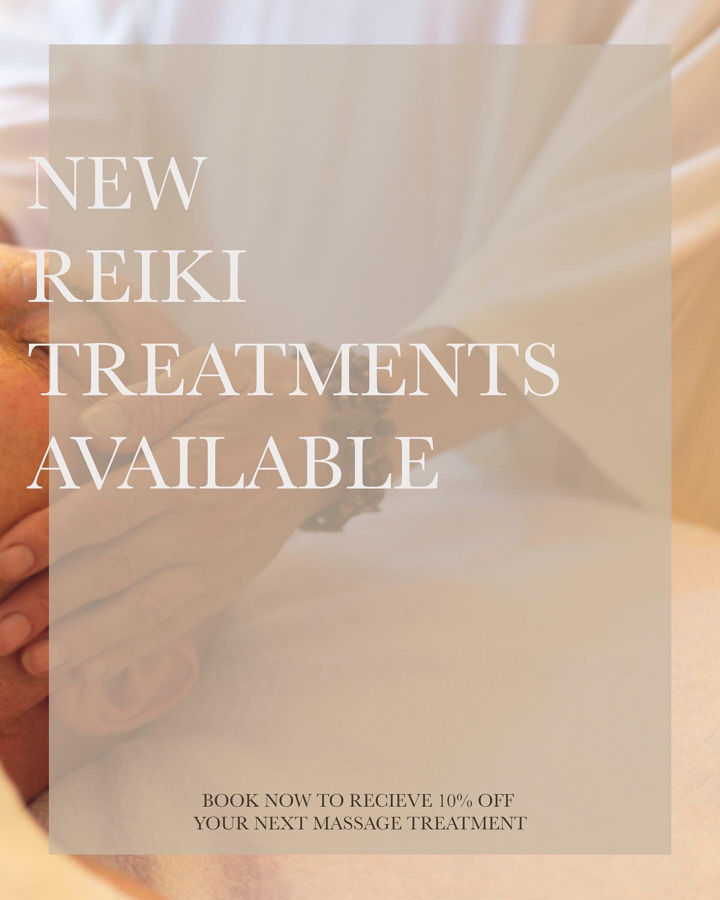 ✨!!REIKI TREATMENTS NOW AVAILABLE!!✨
We are so happy to announce that we are now offering reiki treatments on Tuesday evenings, call to book and receive 10% off your next massage treatment when you do! 

Reiki is a holistic form of healing which uses