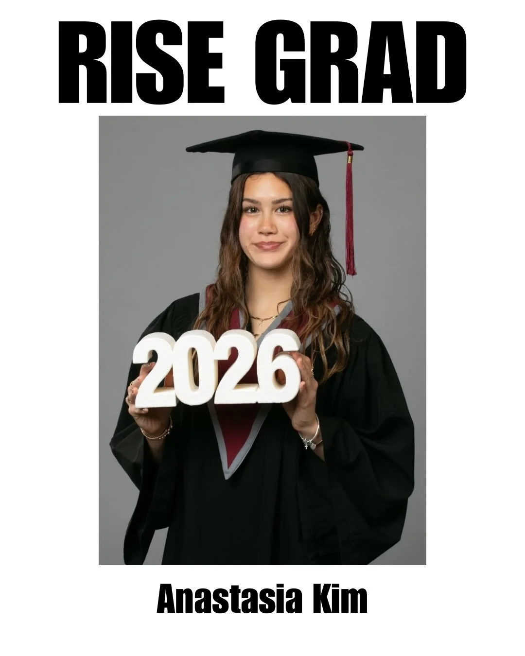 Introducing 2026 Rise grad @anastasia.k.dance 🎓 Anastasia, it has been a pleasure watching you grow over the years!! Your dedication, grace, and passion light up every stage you step on. The confidence and strength you carry now are so inspiring, an