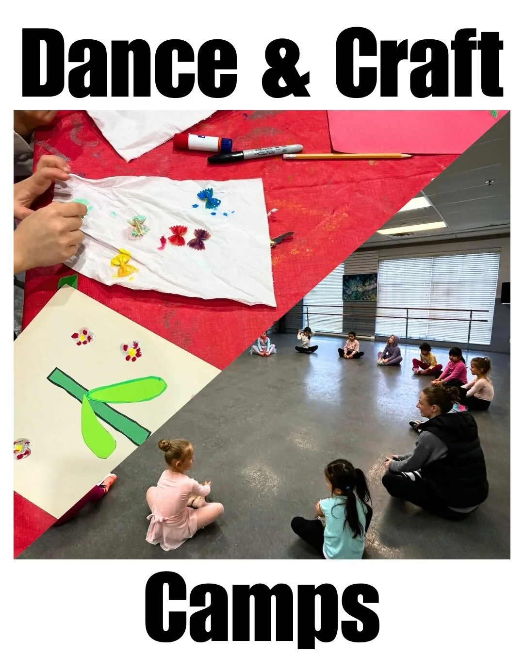 Summer Dance and Craft camps are back!!! These camps are for dancers 5+ and are suitable for beginners. Dancers can explore different dance styles and express their creativity through arts and crafts. 

Sign through the link in our bio or our website