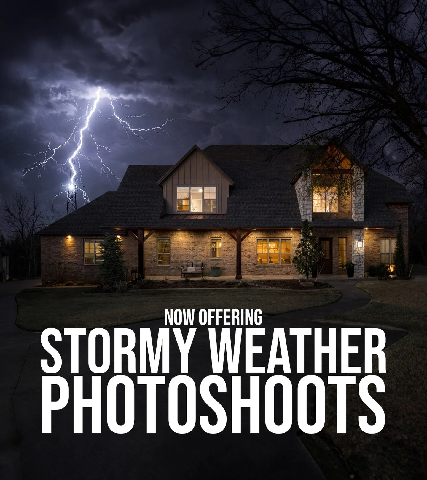 Ever wondered what your listing looks like during an Oklahoma storm?

We&rsquo;ve got you covered! Introducing our Storm Chaser Package 🌩️

Because blue skies are great&hellip; but buyers deserve the full experience. Moody clouds, dramatic lighting,