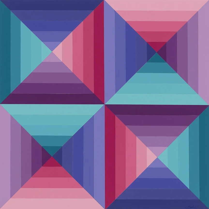 QUADRILLE III, painted, hand-cut papers on ragmat