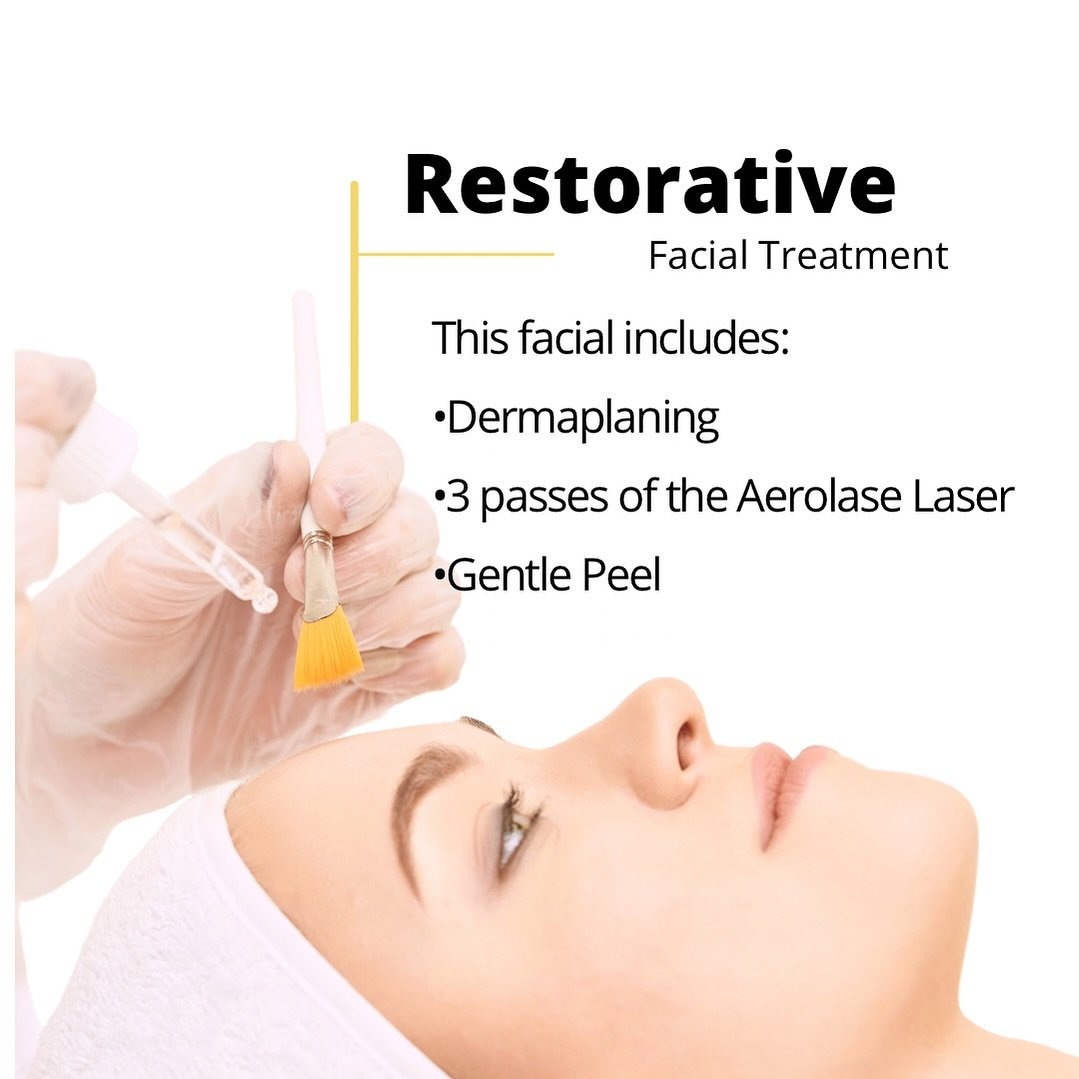 Restorative Facial is a no-downtime treatment which includes our most popular add-on, dermaplaning. 

Restorative Facial includes:
&bull;3 passes of the Neo Elite laser 
&bull;Light application of a gentle peel

www.beyondestheticsmn.com

📍9961 Vall