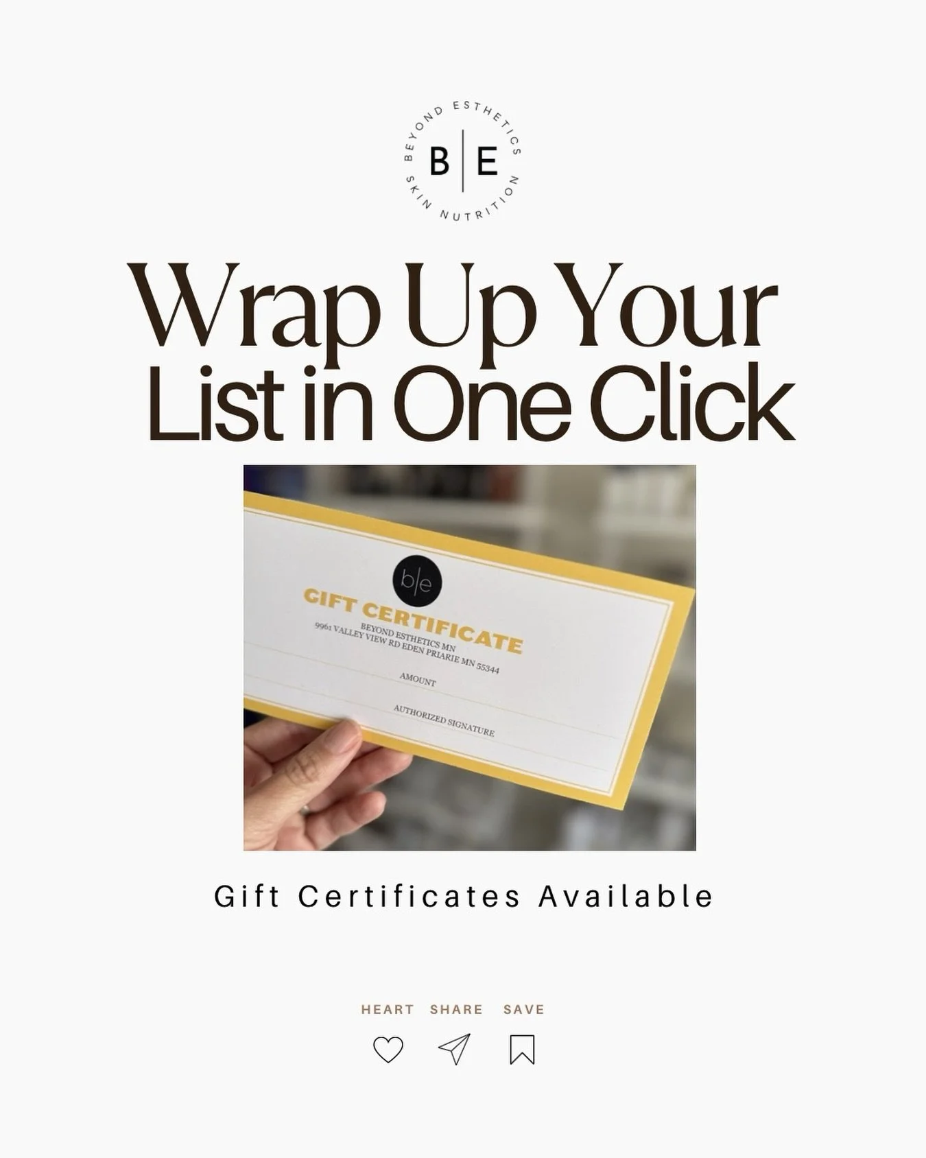 For the friend who has everything&hellip; except a fresh facial. Gift certificates available now at Beyond Esthetics MN.

📍9961 Valley View Rd, Eden Prairie  #beyondesthetics #esthethicianMN #skincare  #facials #esthetics #estheticianlife #minneapol