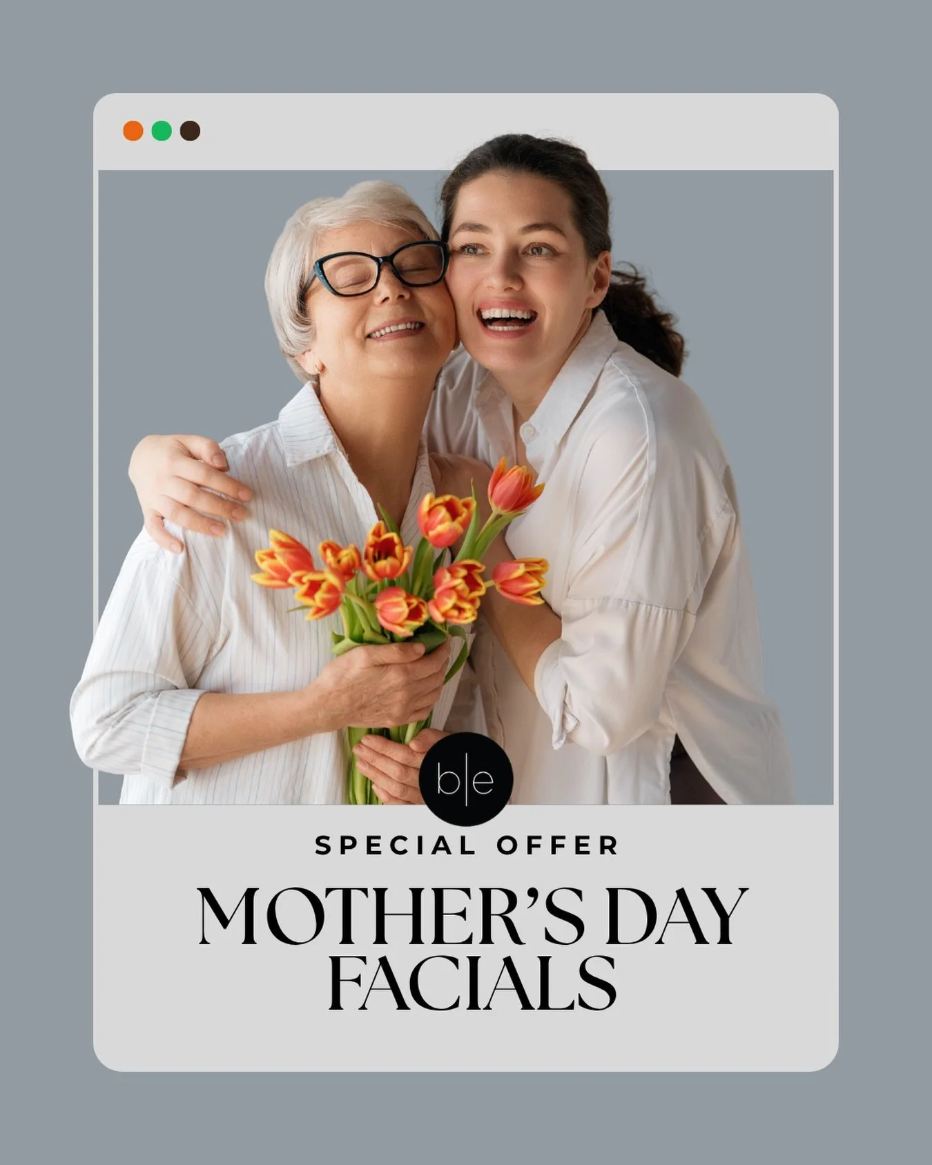 Treat yourself and your mom to a Custom Facial for $99
Available Saturday + Sunday only

&bull; Book together, relax separately &mdash; we have two facial suites so you&rsquo;ll each enjoy your own personalized treatment
&bull; Limited availability: 