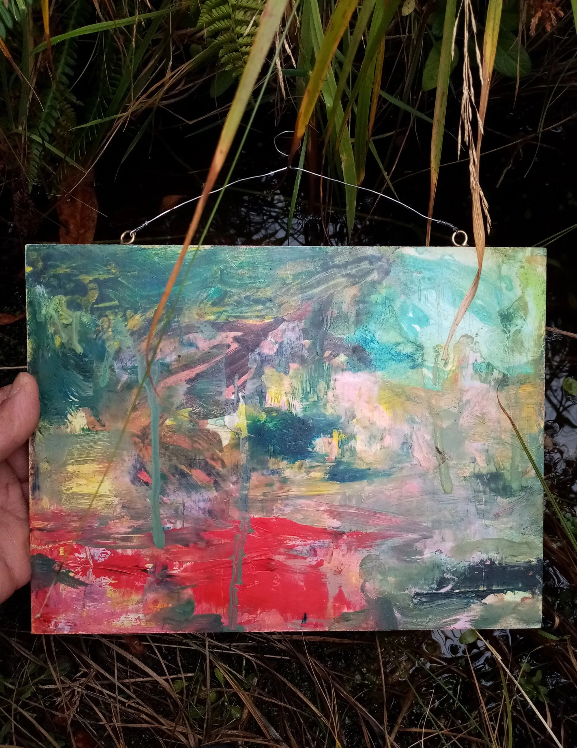 "Red Lake", 18cmx24cm, oil on panel