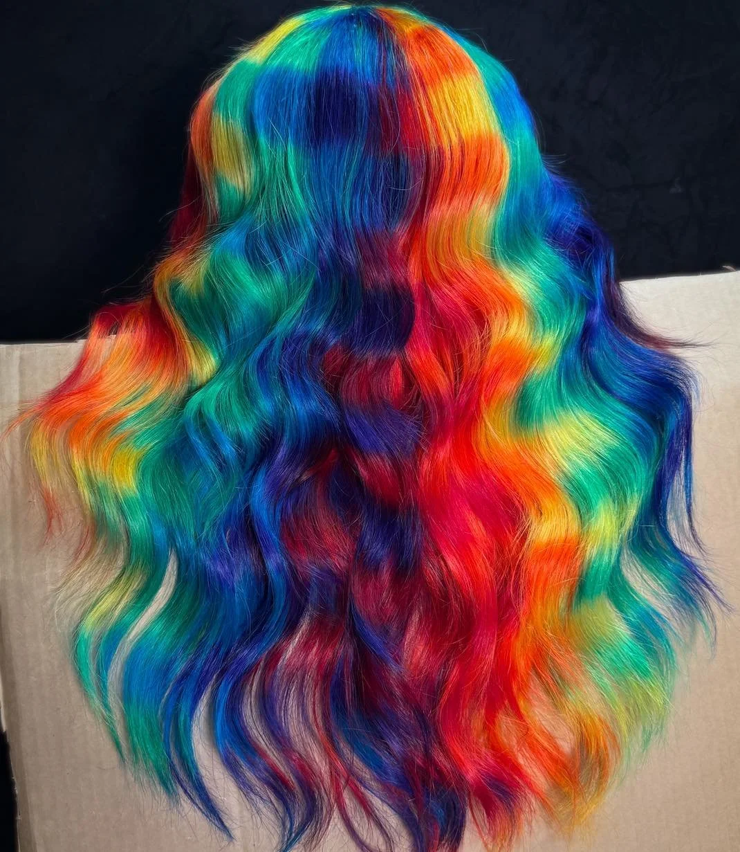 custom colored rainbow wig