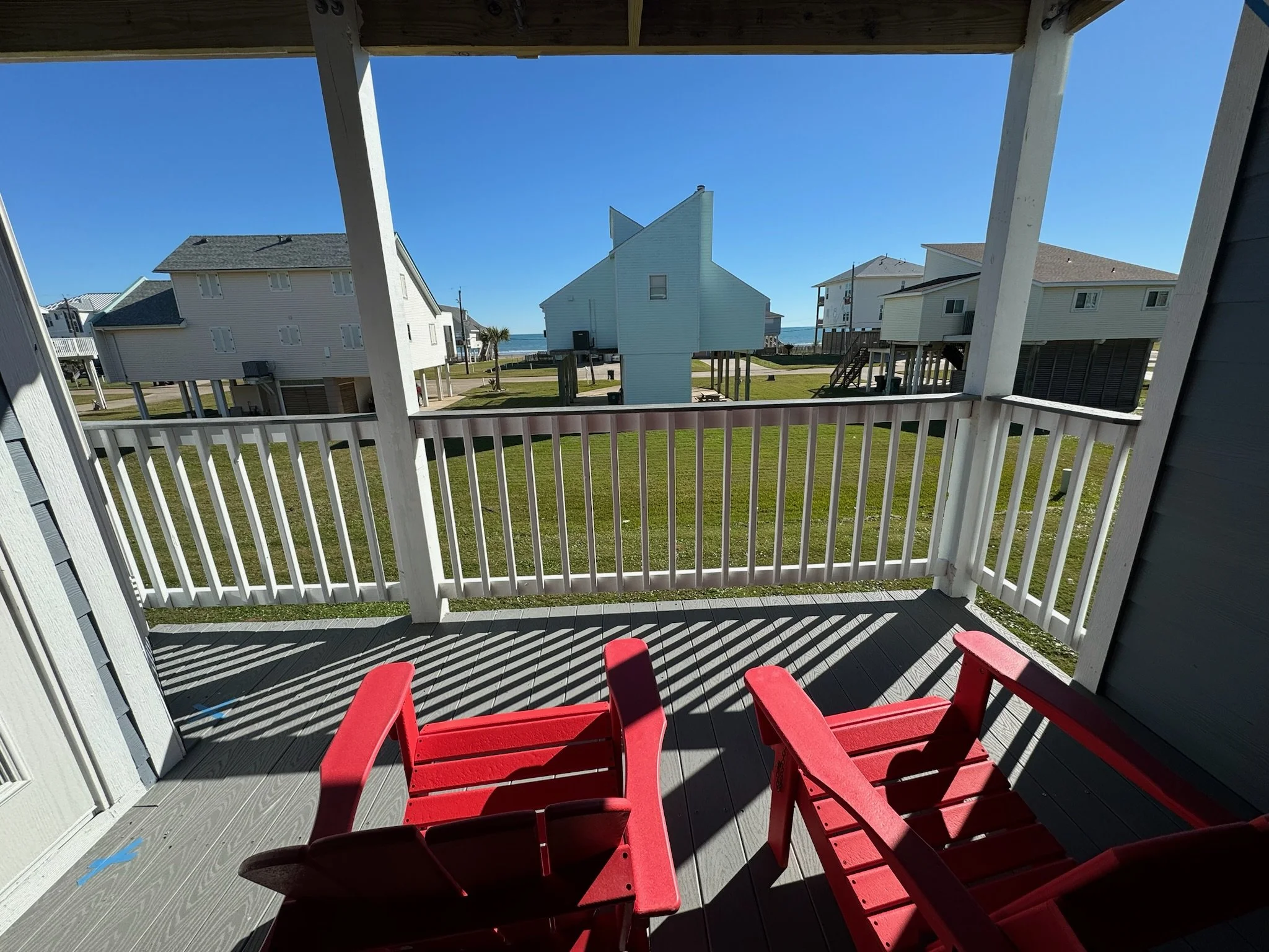 Enjoy relaxing on the first floor deck just off the primary and secondary bedrooms.