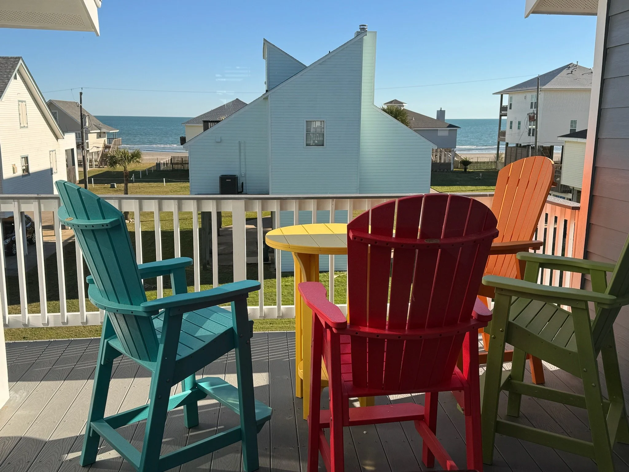 The second floor deck is a great place to enjoy morning coffee and conversation or simply relax and enjoy the sounds of the ocean.