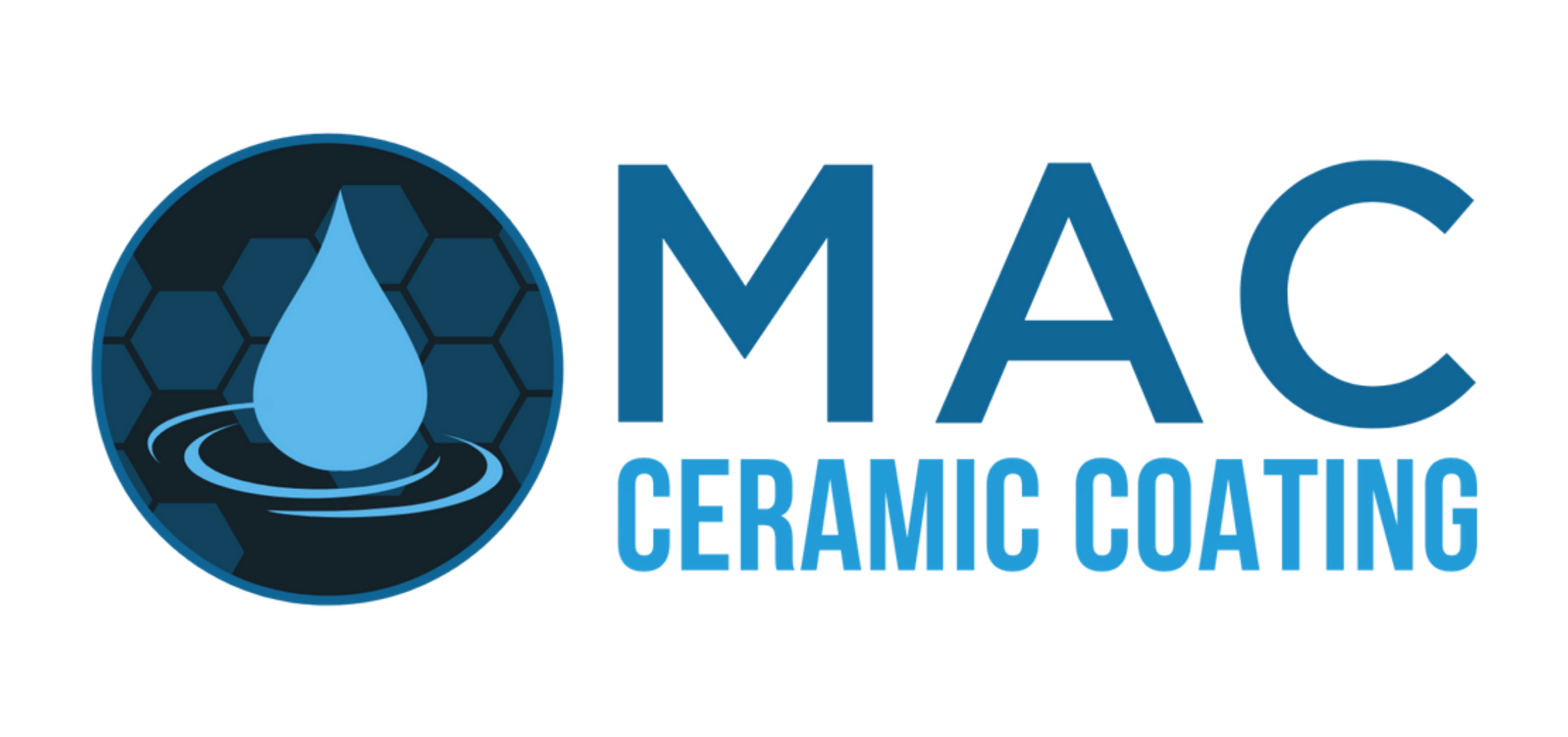 Logo for MAC Ceramic Coating featuring a water droplet over hexagons.