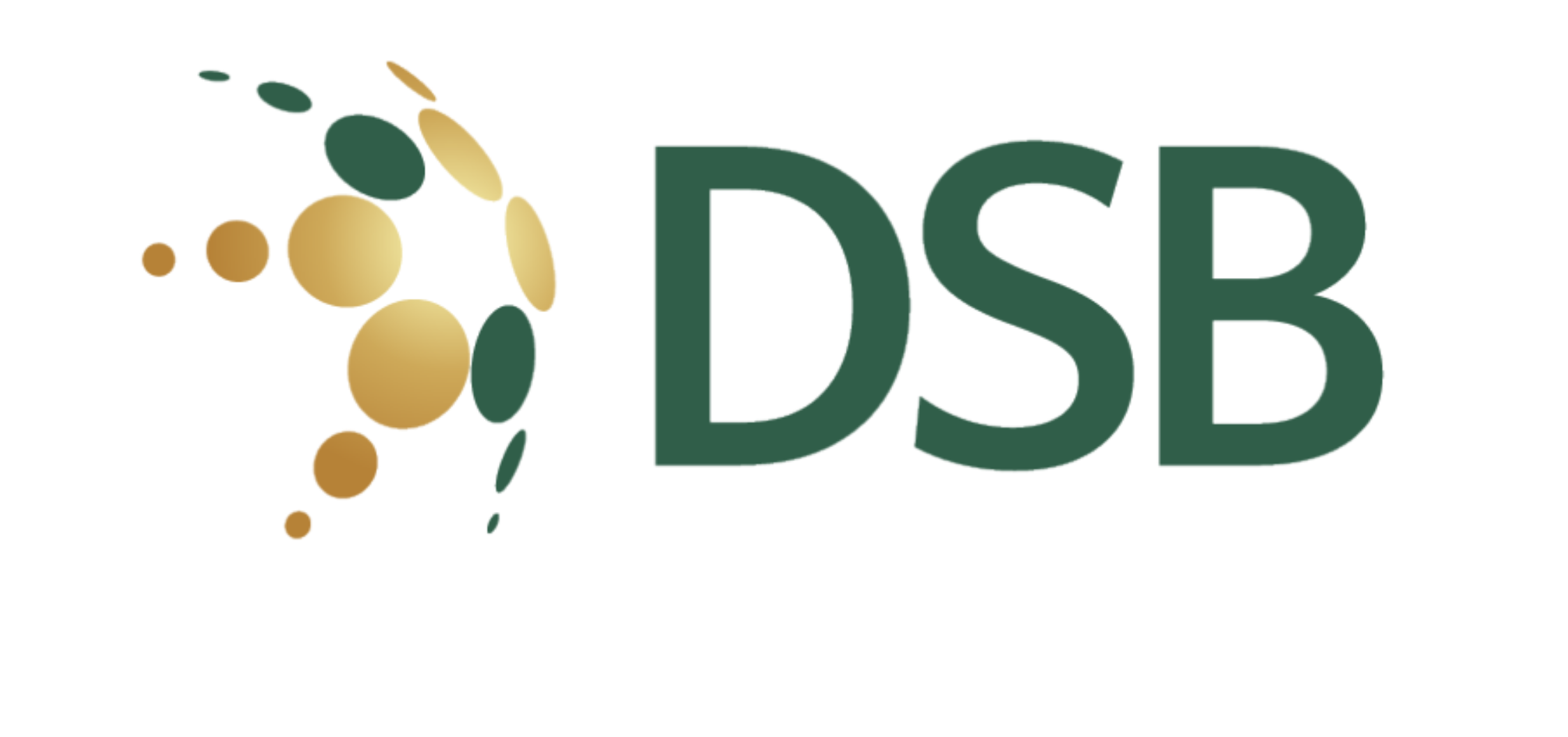 Logo with the text 'DSB' next to a cluster of gold and green circles.